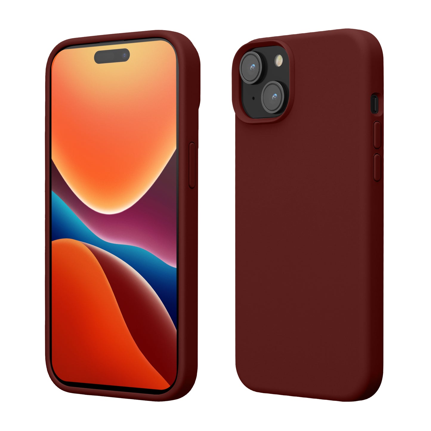 kwmobile Handyhülle für iPhone 15 Hülle, für iPhone 15 Case - Hülle Silikon - kabelloses Laden - Tawny Red Tawny Red