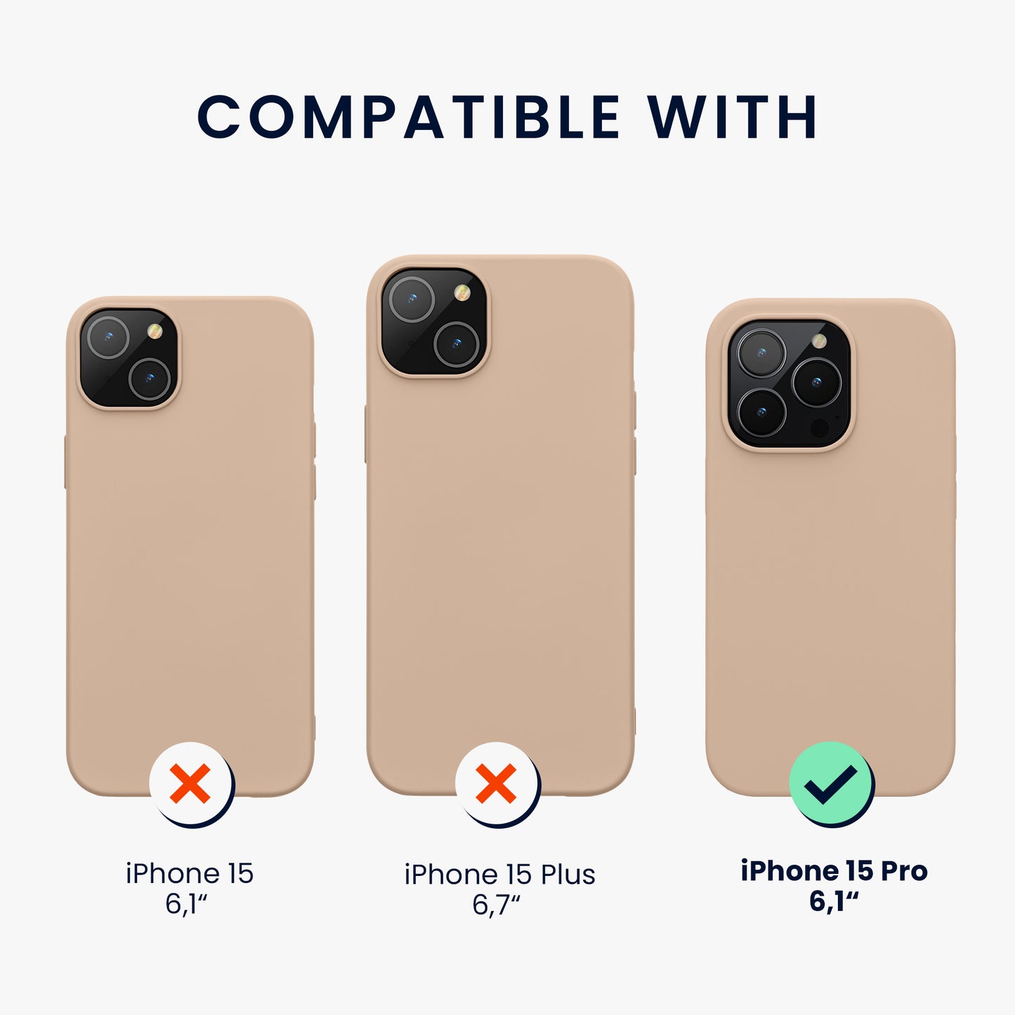 kwmobile Phone Case for iPhone 15 Pro - Silicone Cover - Wireless Charging