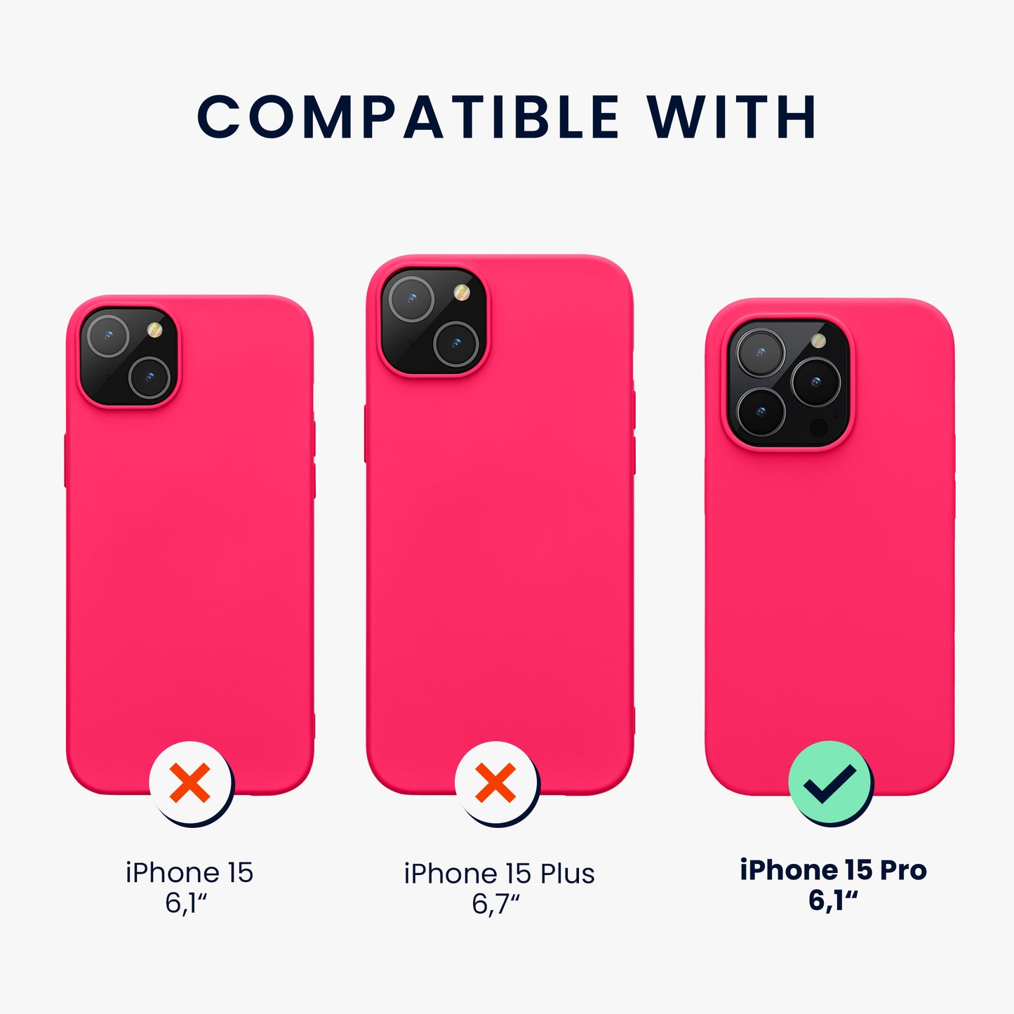 kwmobile Phone Case for iPhone 15 Pro - Silicone Cover - Wireless Charging