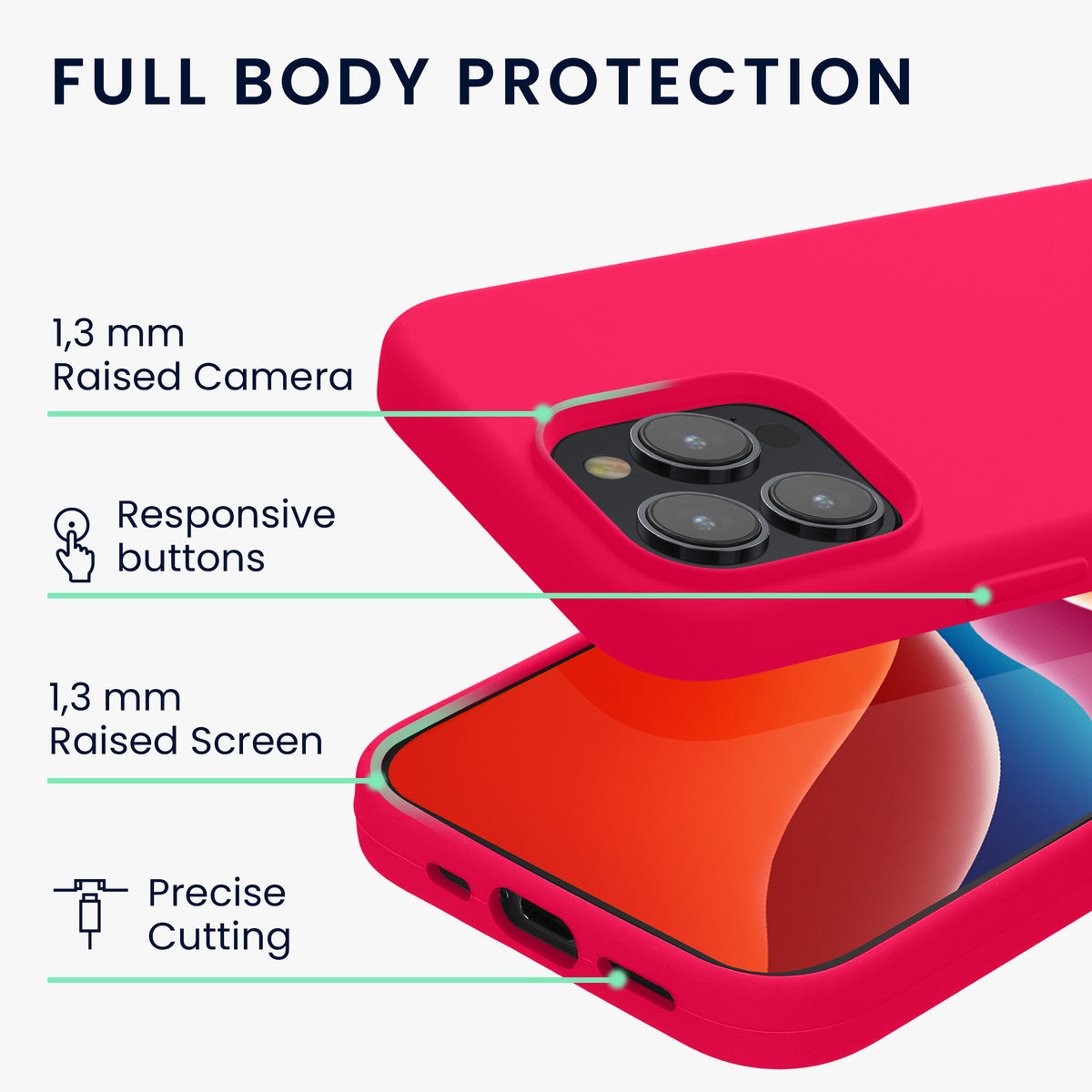 kwmobile Phone Case for iPhone 15 Pro - Silicone Cover - Wireless Charging