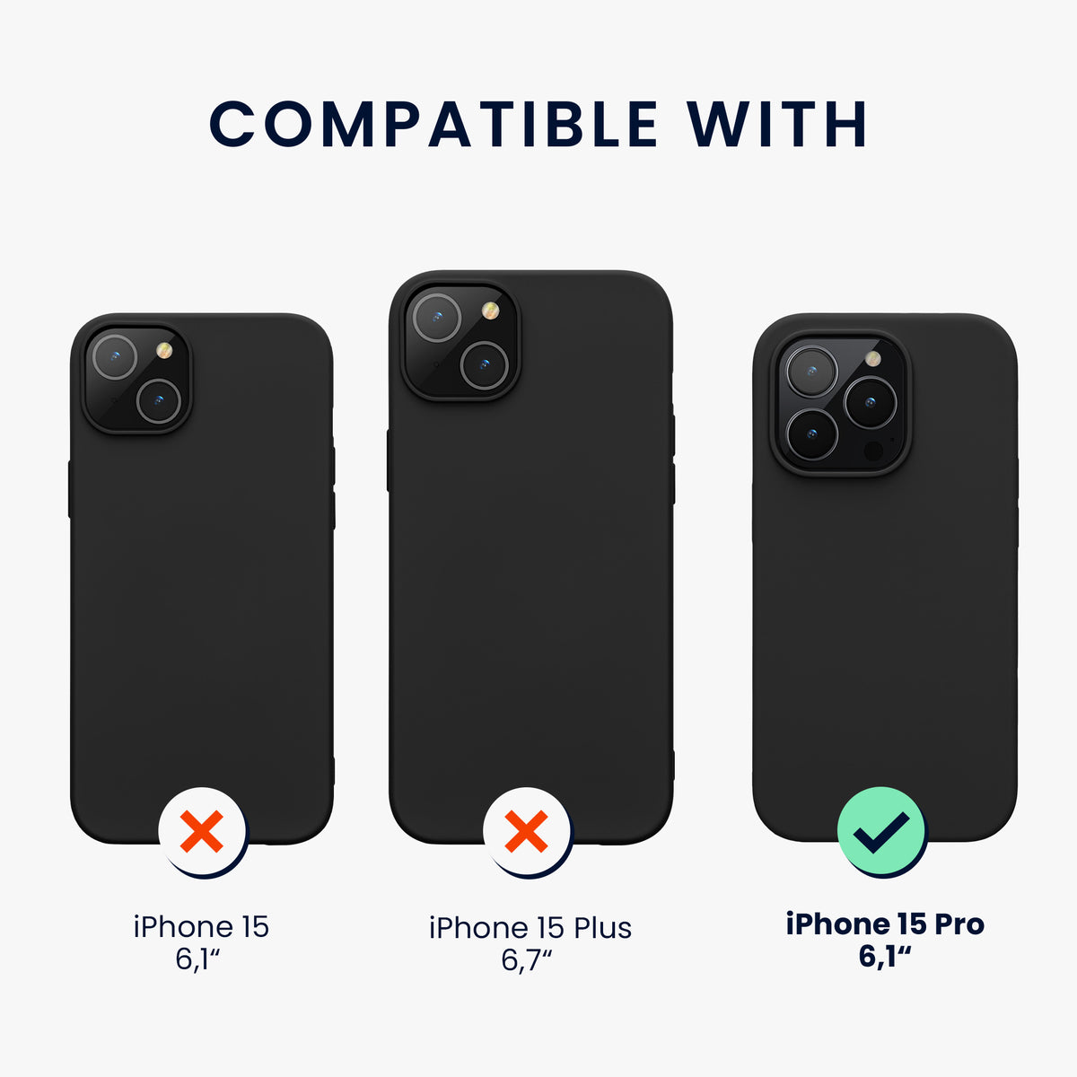 kwmobile Phone Case for iPhone 15 Pro - Silicone Cover - Wireless Charging