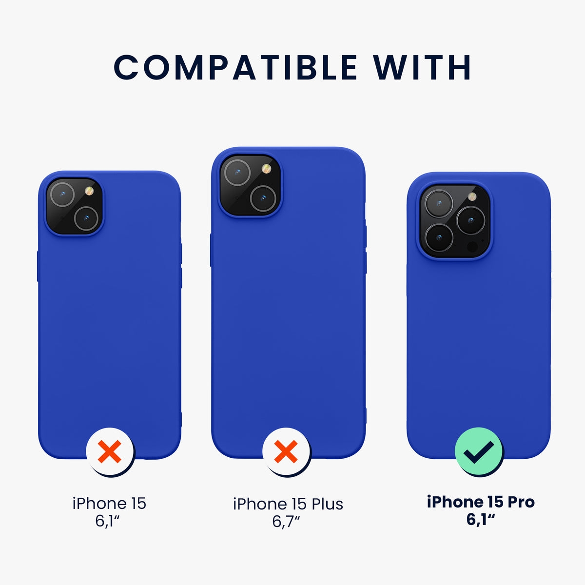 kwmobile Phone Case for iPhone 15 Pro - Silicone Cover - Wireless Charging