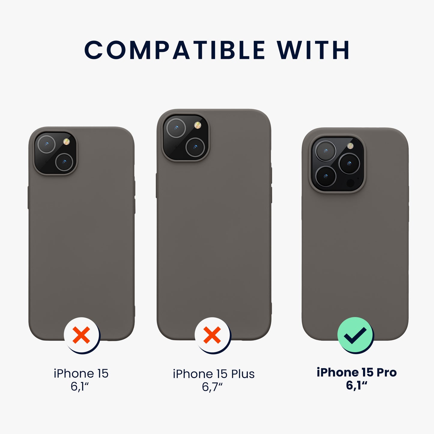 kwmobile Phone Case for iPhone 15 Pro - Silicone Cover - Wireless Charging