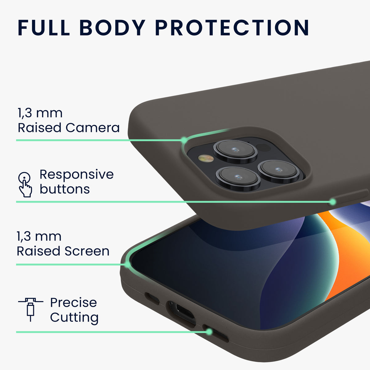 kwmobile Phone Case for iPhone 15 Pro - Silicone Cover - Wireless Charging