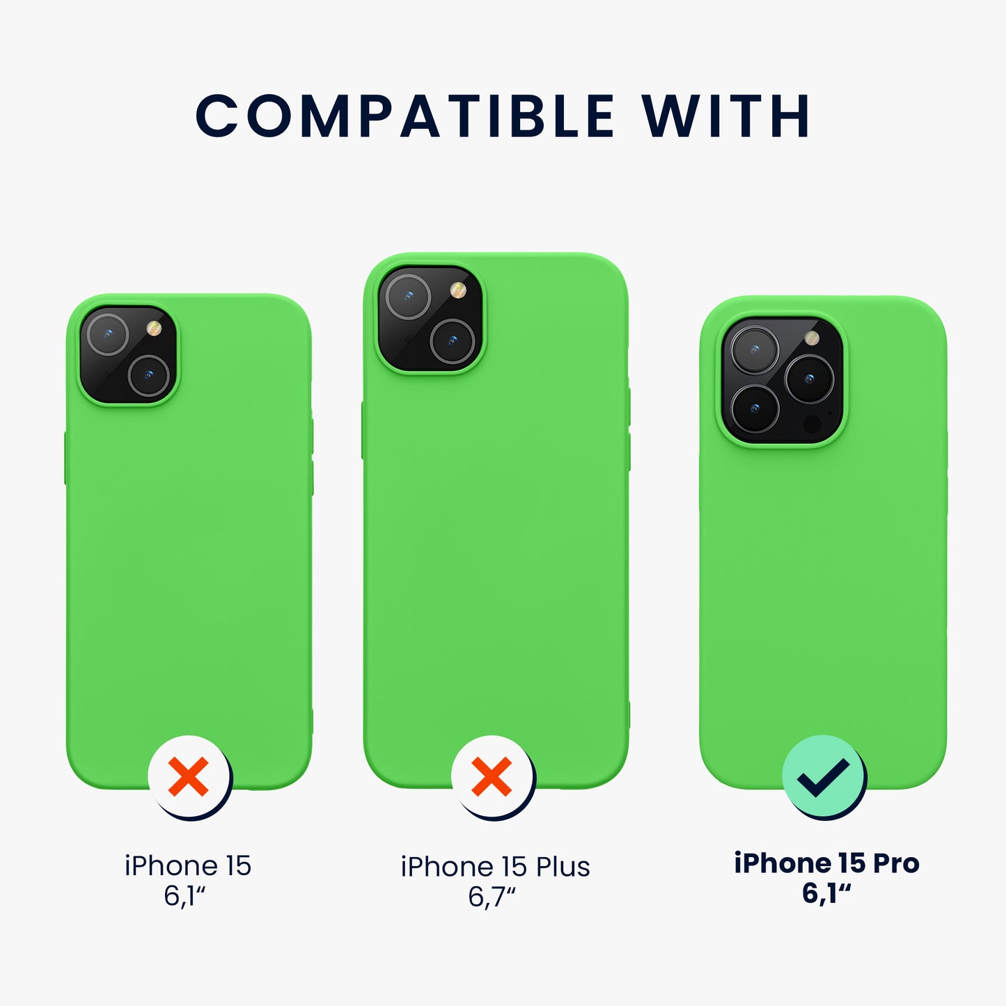 kwmobile Phone Case for iPhone 15 Pro - Silicone Cover - Wireless Charging