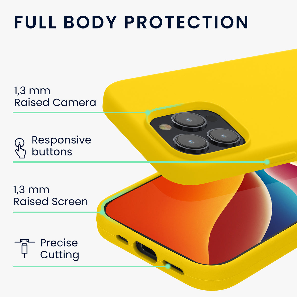 kwmobile Phone Case for iPhone 15 Pro - Silicone Cover - Wireless Charging