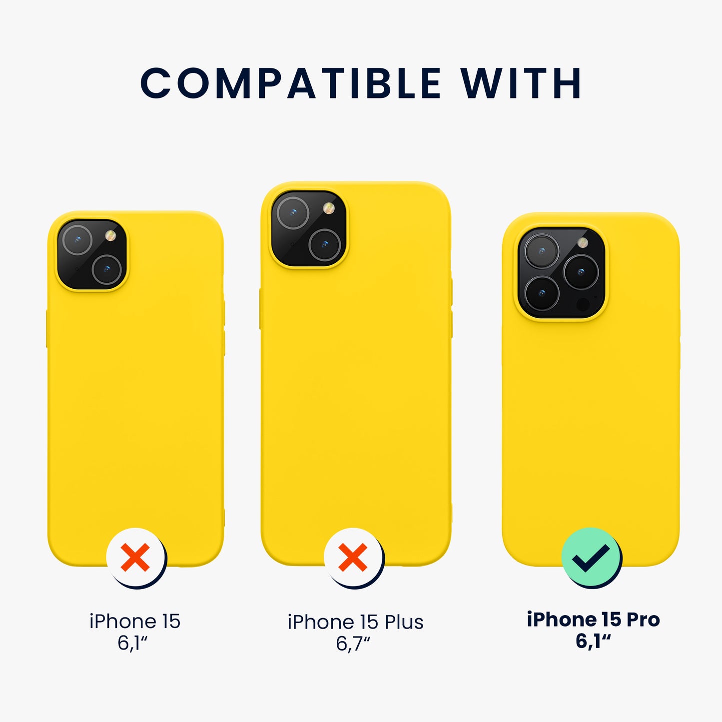 kwmobile Phone Case for iPhone 15 Pro - Silicone Cover - Wireless Charging