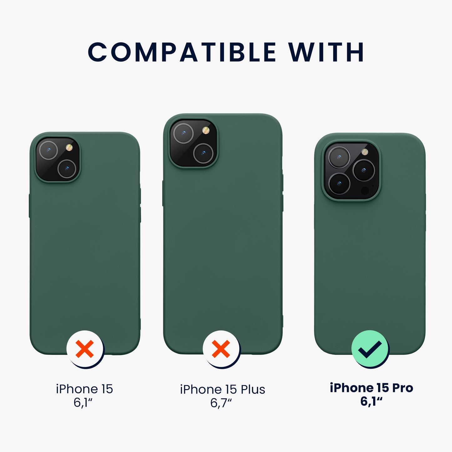 kwmobile Phone Case for iPhone 15 Pro - Silicone Cover - Wireless Charging