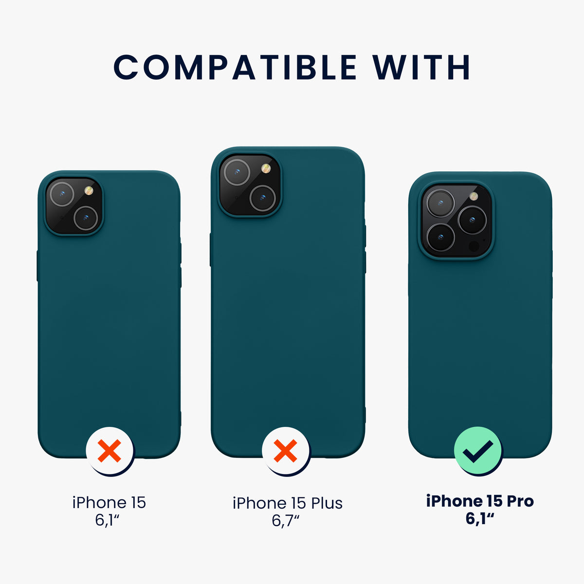 kwmobile Phone Case for iPhone 15 Pro - Silicone Cover - Wireless Charging