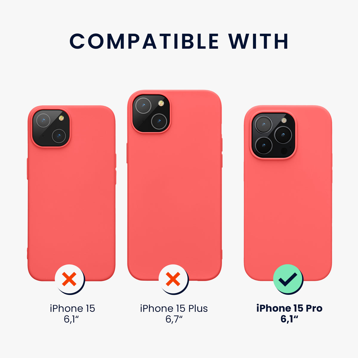kwmobile Phone Case for iPhone 15 Pro - Silicone Cover - Wireless Charging