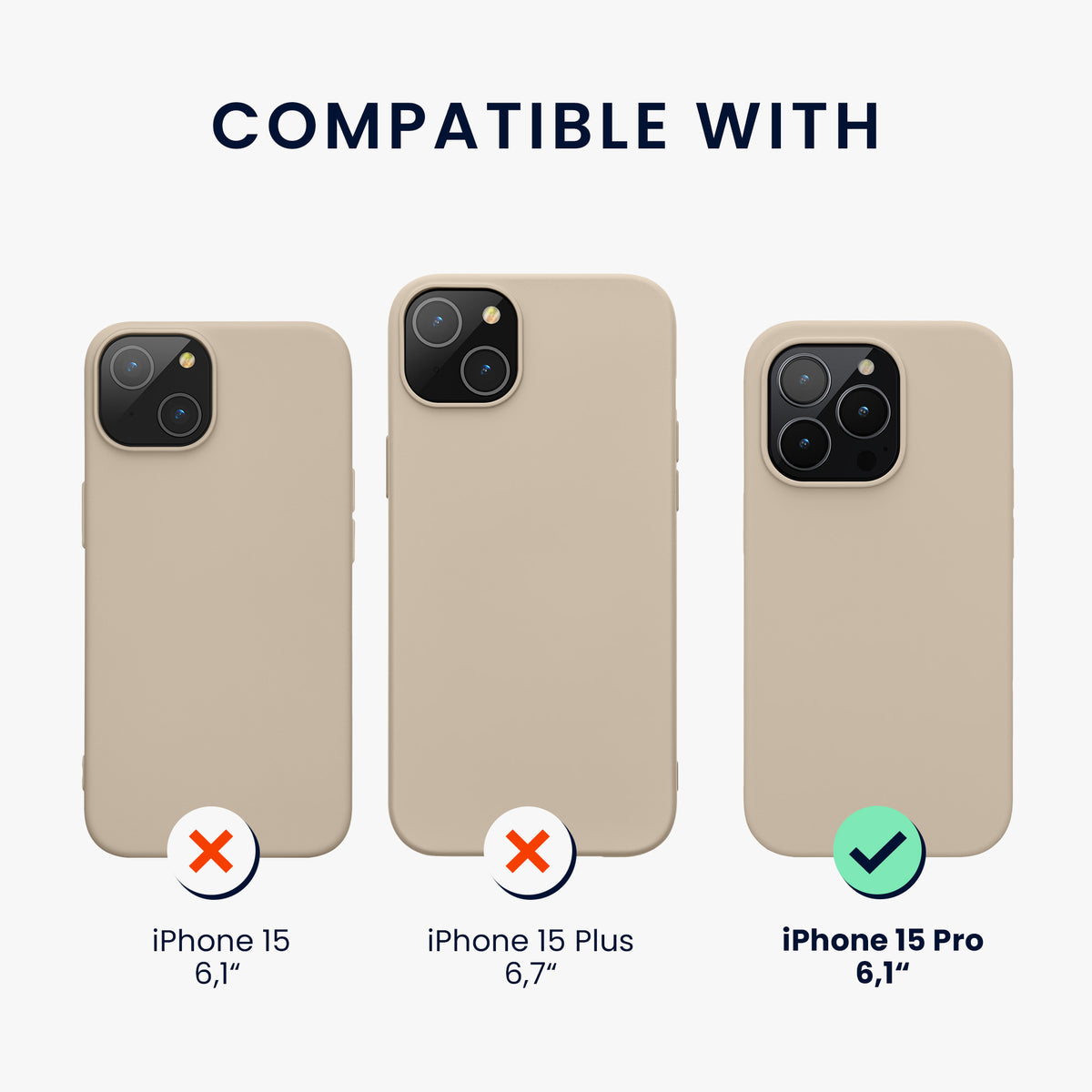 kwmobile Phone Case for iPhone 15 Pro - Silicone Cover - Wireless Charging