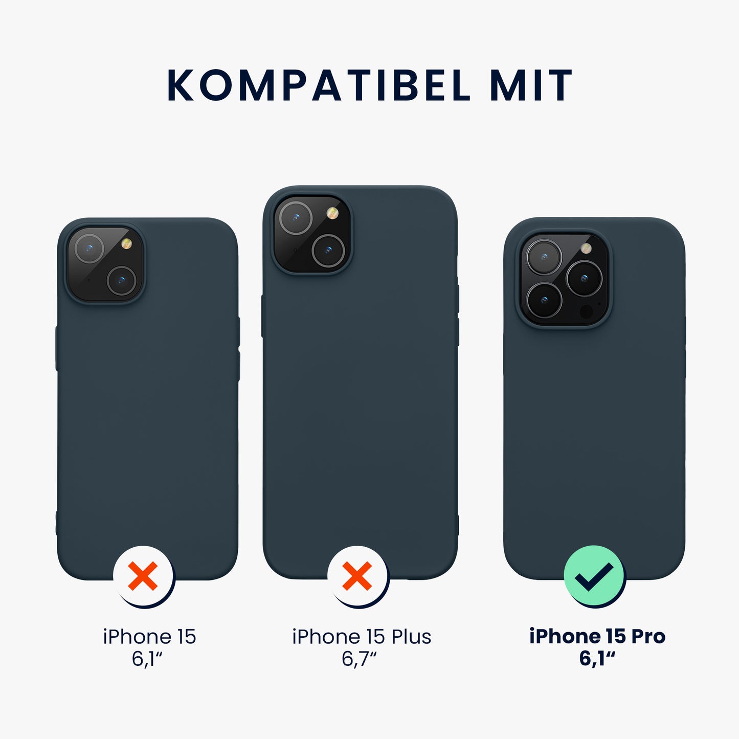 kwmobile Phone Case for iPhone 15 Pro - Silicone Cover - Wireless Charging