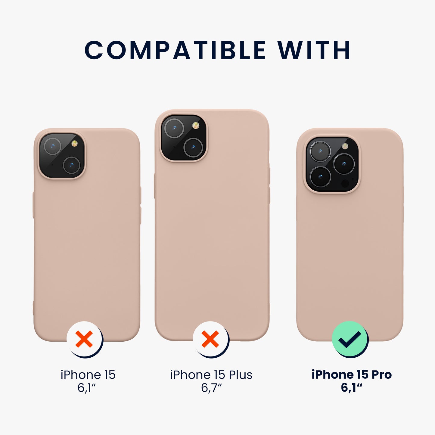 kwmobile Phone Case for iPhone 15 Pro - Silicone Cover - Wireless Charging
