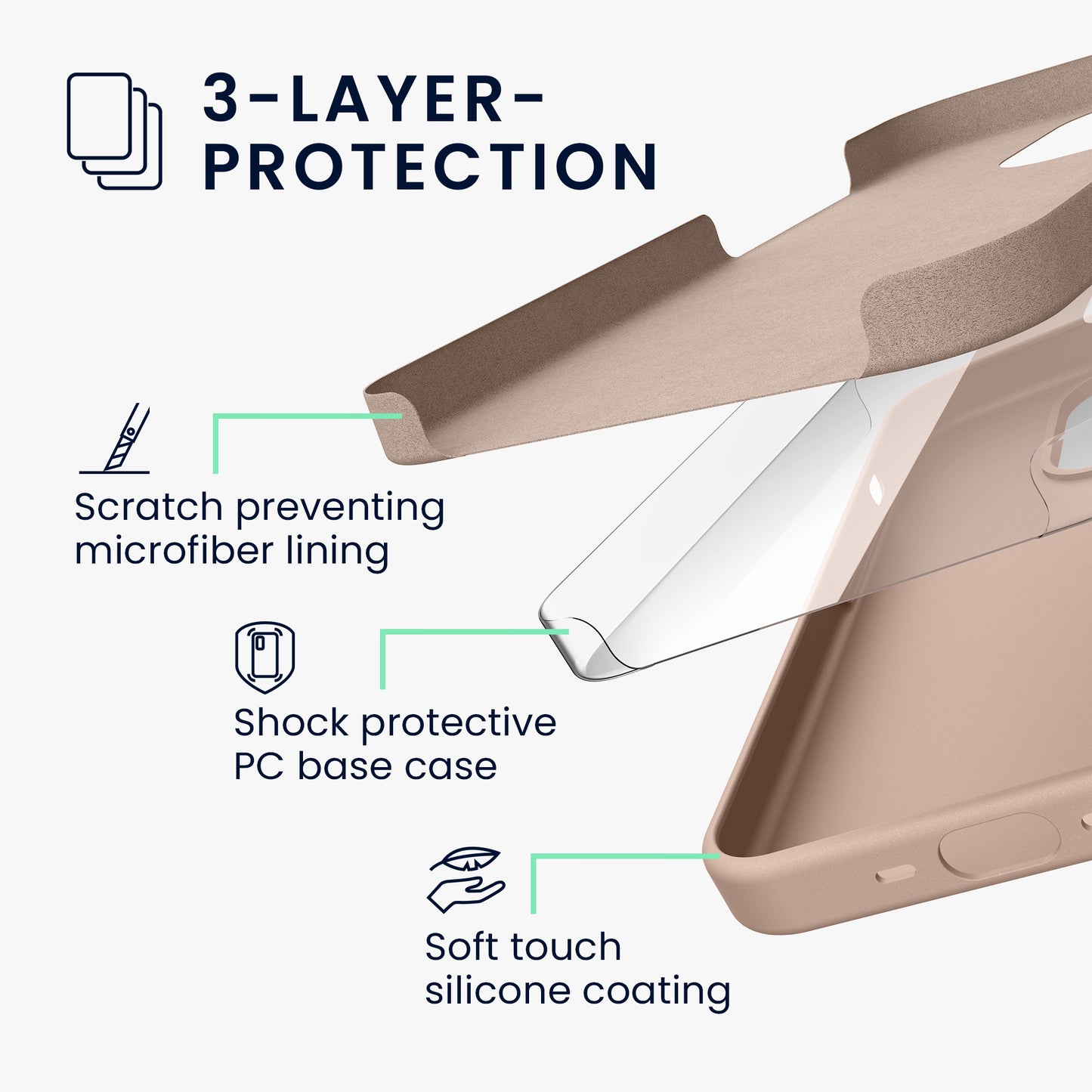 kwmobile Phone Case for iPhone 15 Pro - Silicone Cover - Wireless Charging