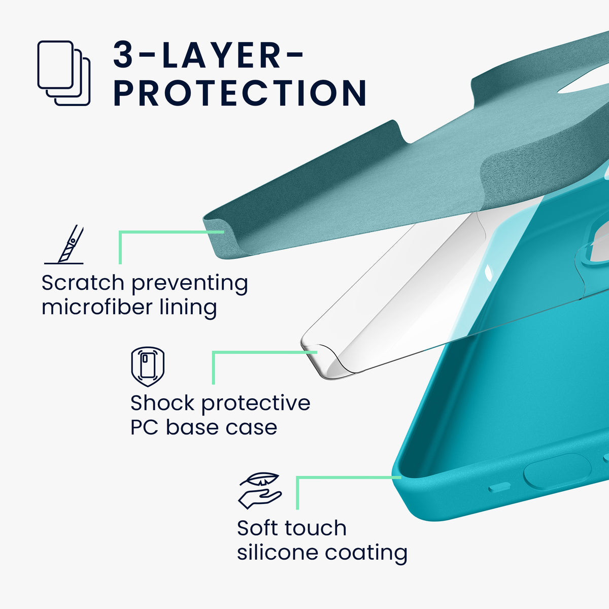 kwmobile Phone Case for iPhone 15 Pro - Silicone Cover - Wireless Charging