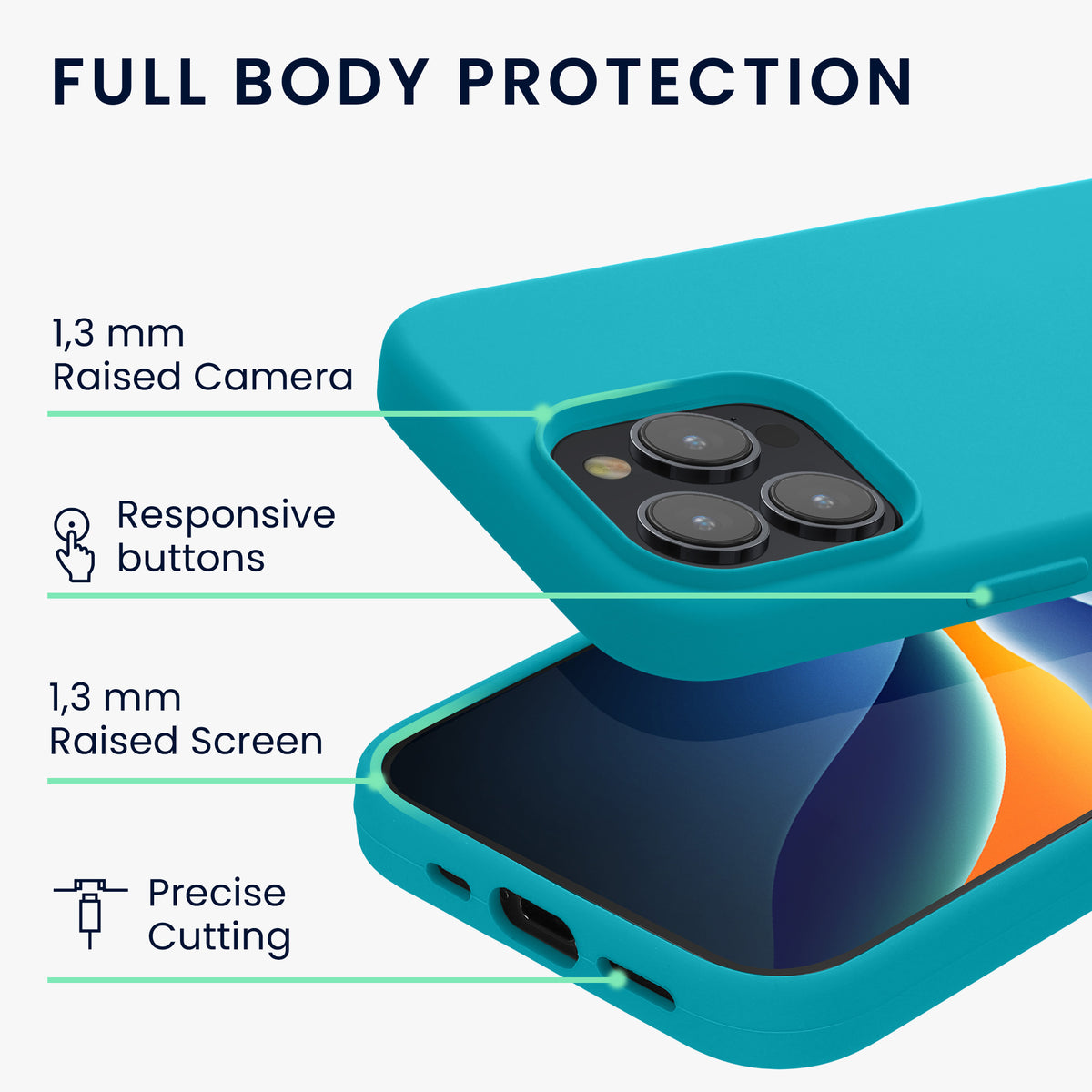 kwmobile Phone Case for iPhone 15 Pro - Silicone Cover - Wireless Charging