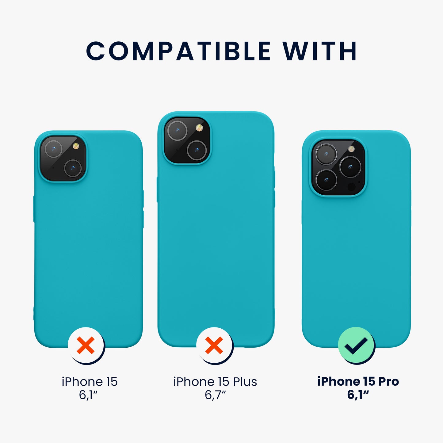 kwmobile Phone Case for iPhone 15 Pro - Silicone Cover - Wireless Charging