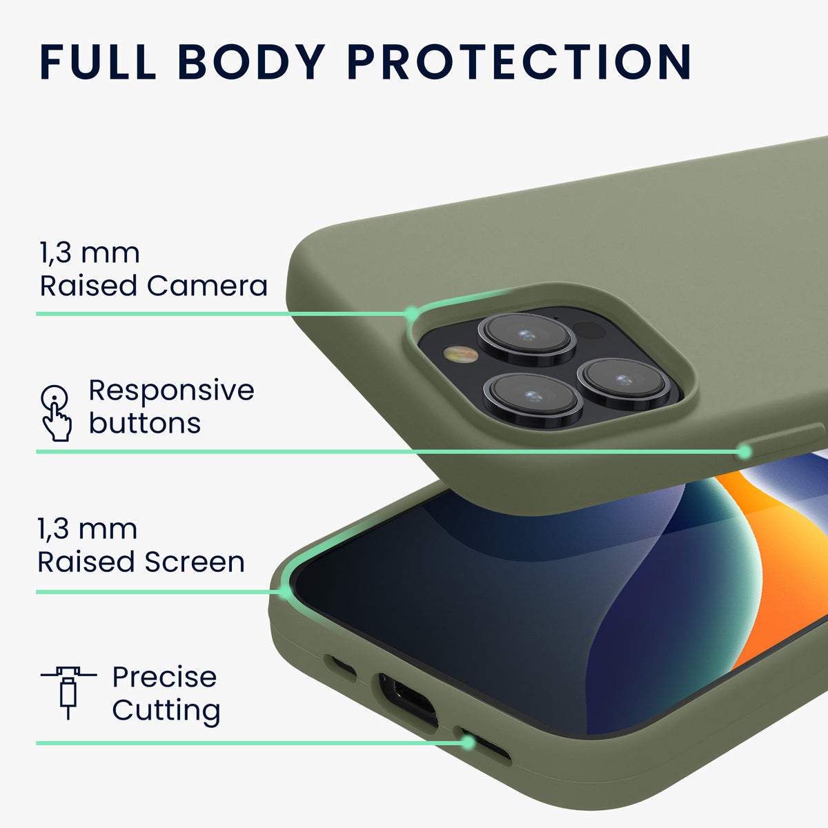 kwmobile Phone Case for iPhone 15 Pro - Silicone Cover - Wireless Charging
