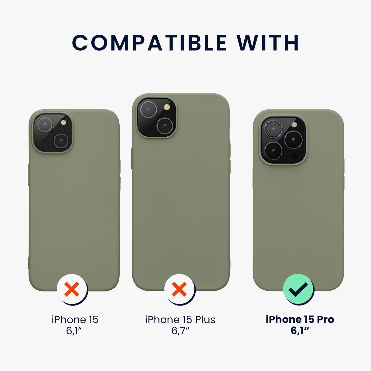 kwmobile Phone Case for iPhone 15 Pro - Silicone Cover - Wireless Charging