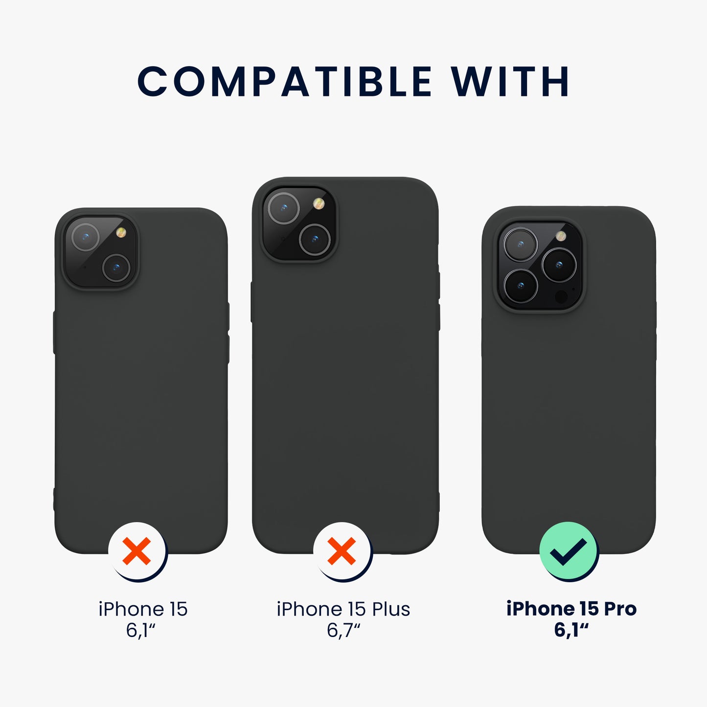 kwmobile Phone Case for iPhone 15 Pro - Silicone Cover - Wireless Charging