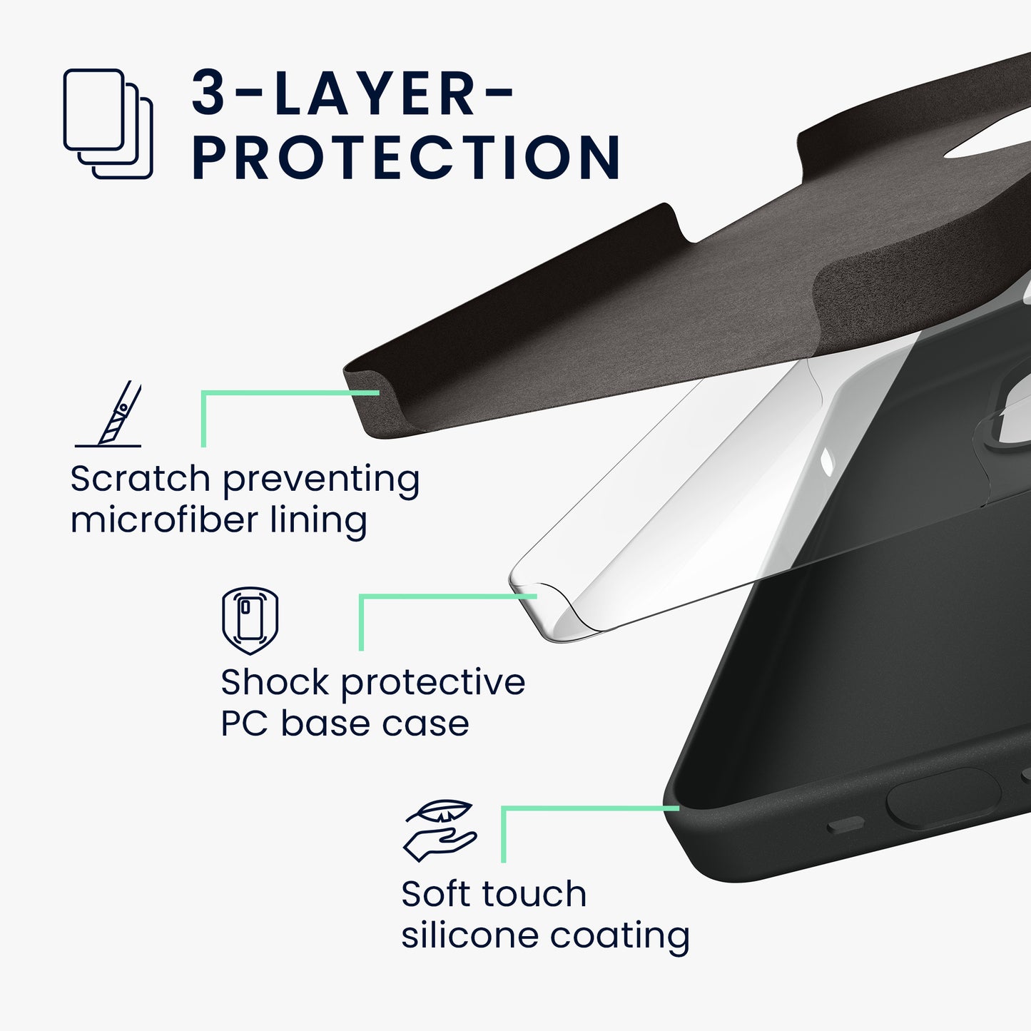 kwmobile Phone Case for iPhone 15 Pro - Silicone Cover - Wireless Charging