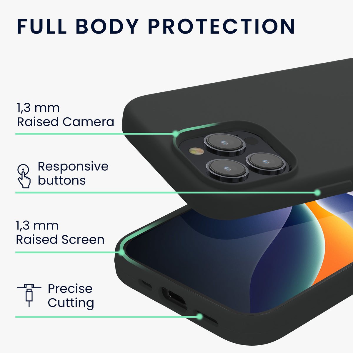 kwmobile Phone Case for iPhone 15 Pro - Silicone Cover - Wireless Charging