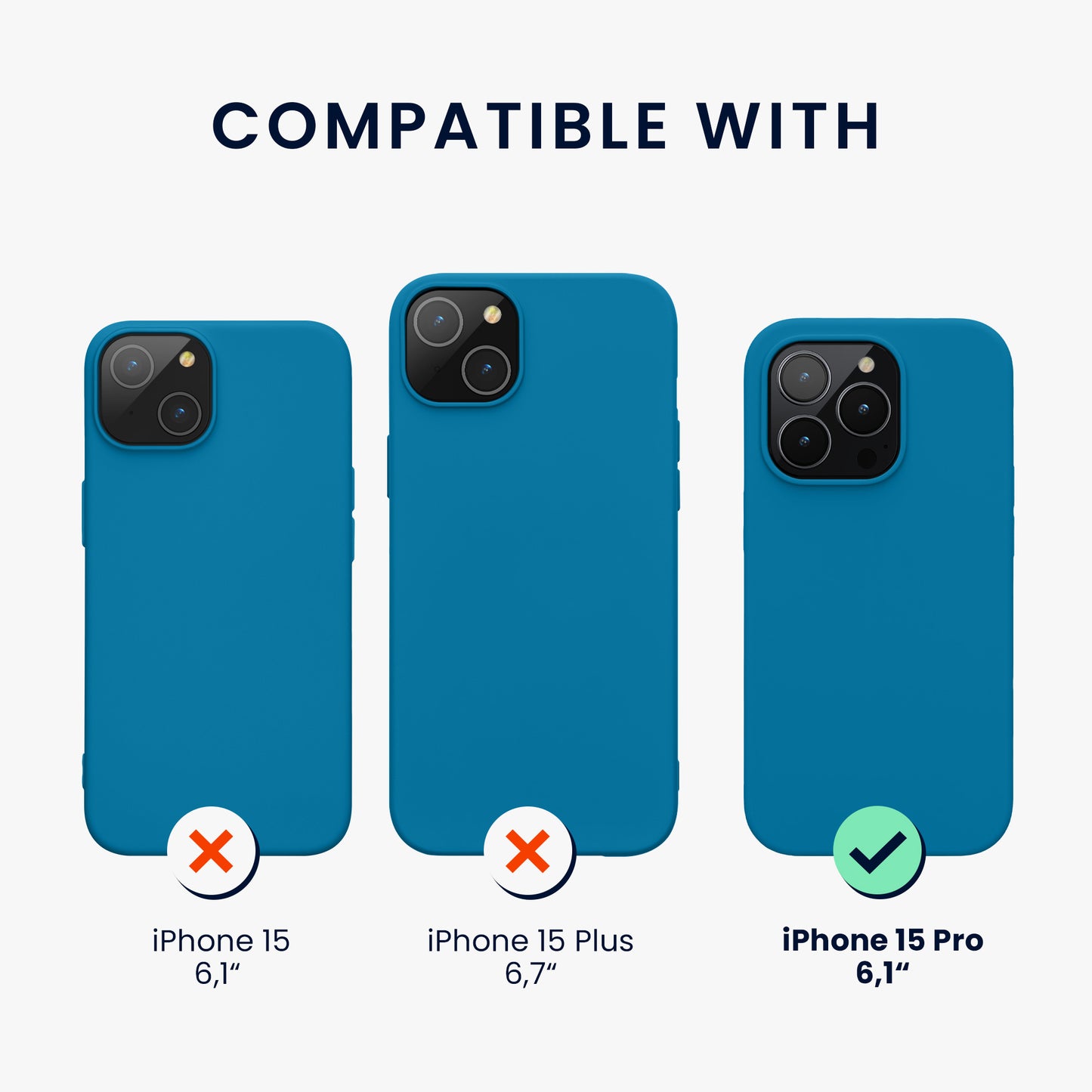 kwmobile Phone Case for iPhone 15 Pro - Silicone Cover - Wireless Charging