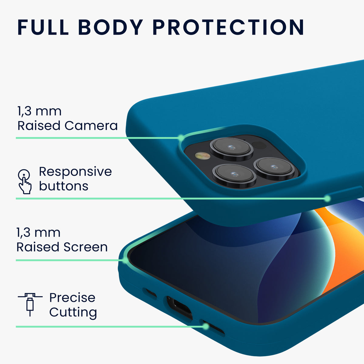 kwmobile Phone Case for iPhone 15 Pro - Silicone Cover - Wireless Charging