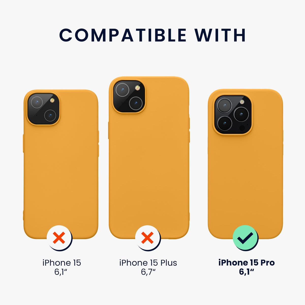 kwmobile Phone Case for iPhone 15 Pro - Silicone Cover - Wireless Charging
