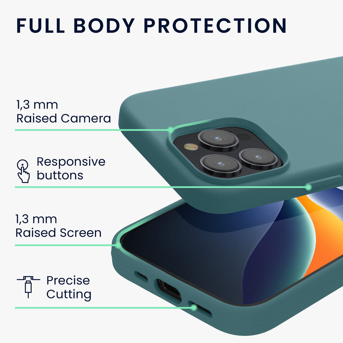 kwmobile Phone Case for iPhone 15 Pro - Silicone Cover - Wireless Charging