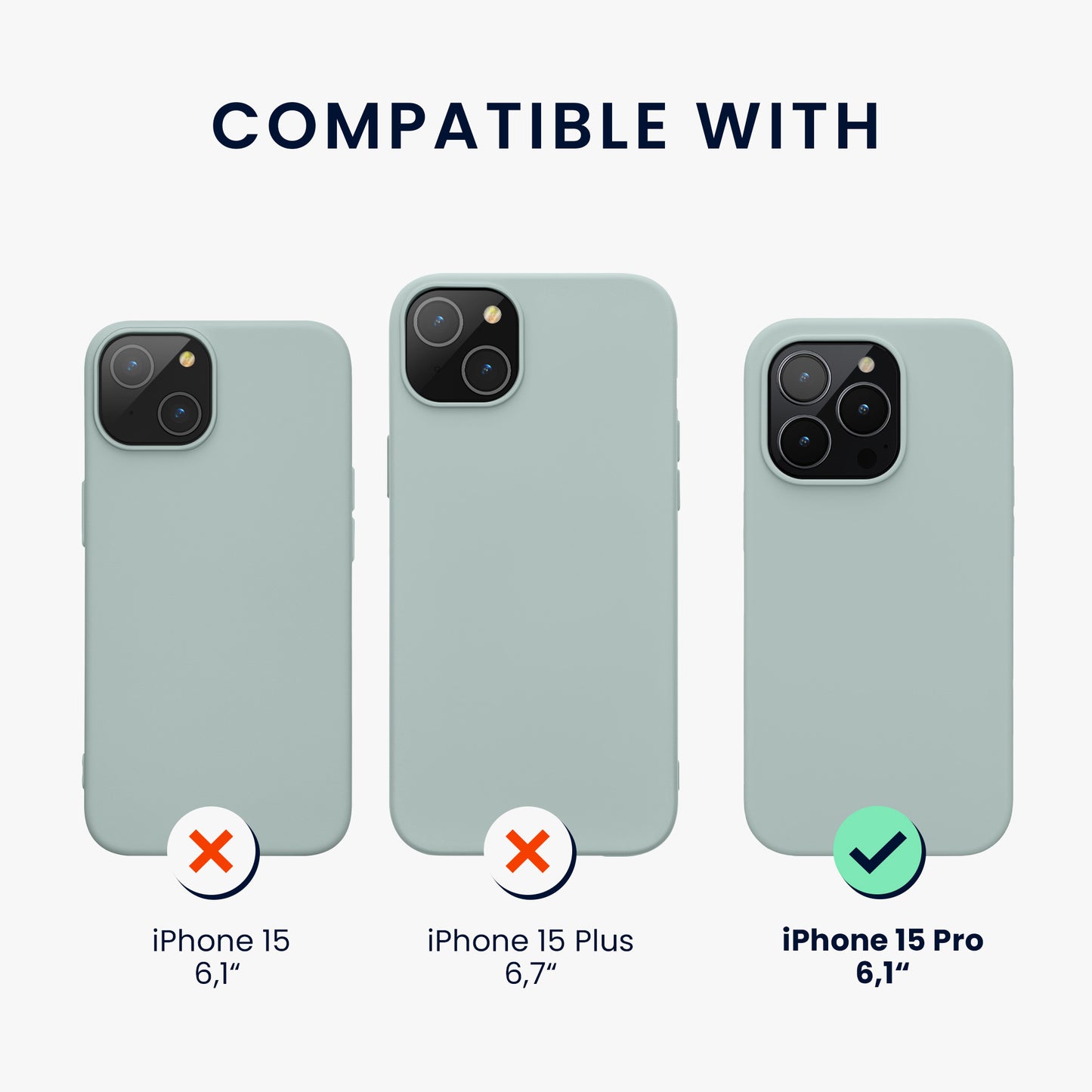 kwmobile Phone Case for iPhone 15 Pro - Silicone Cover - Wireless Charging