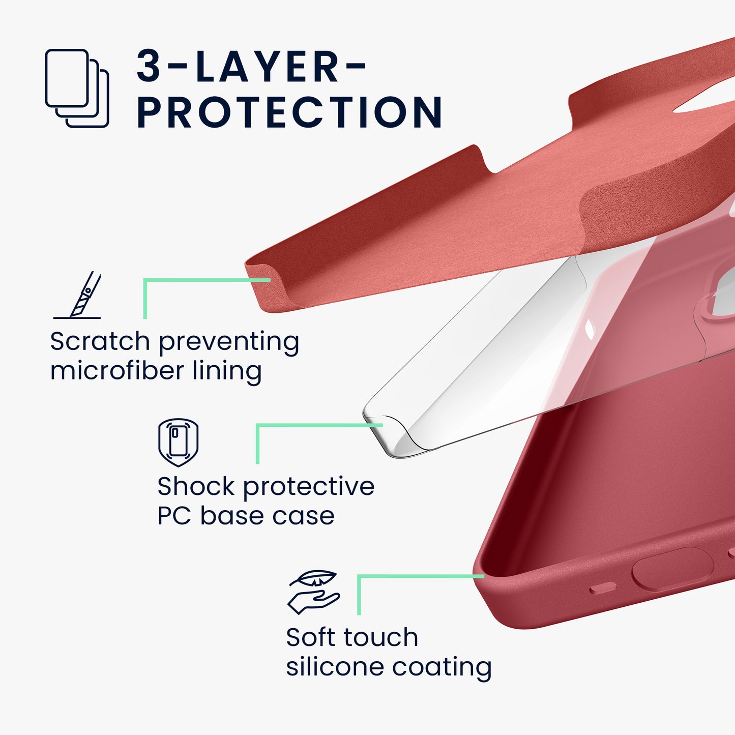 kwmobile Phone Case for iPhone 15 Pro - Silicone Cover - Wireless Charging