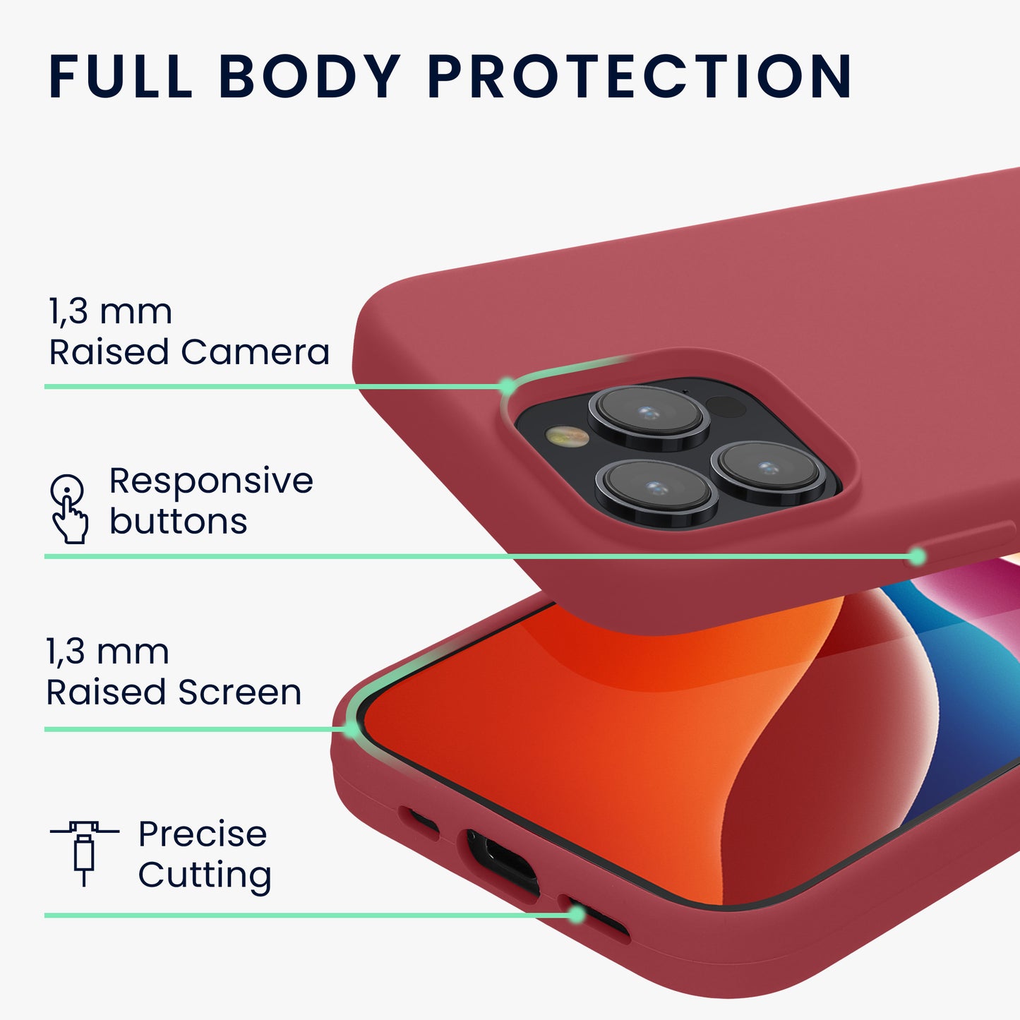 kwmobile Phone Case for iPhone 15 Pro - Silicone Cover - Wireless Charging