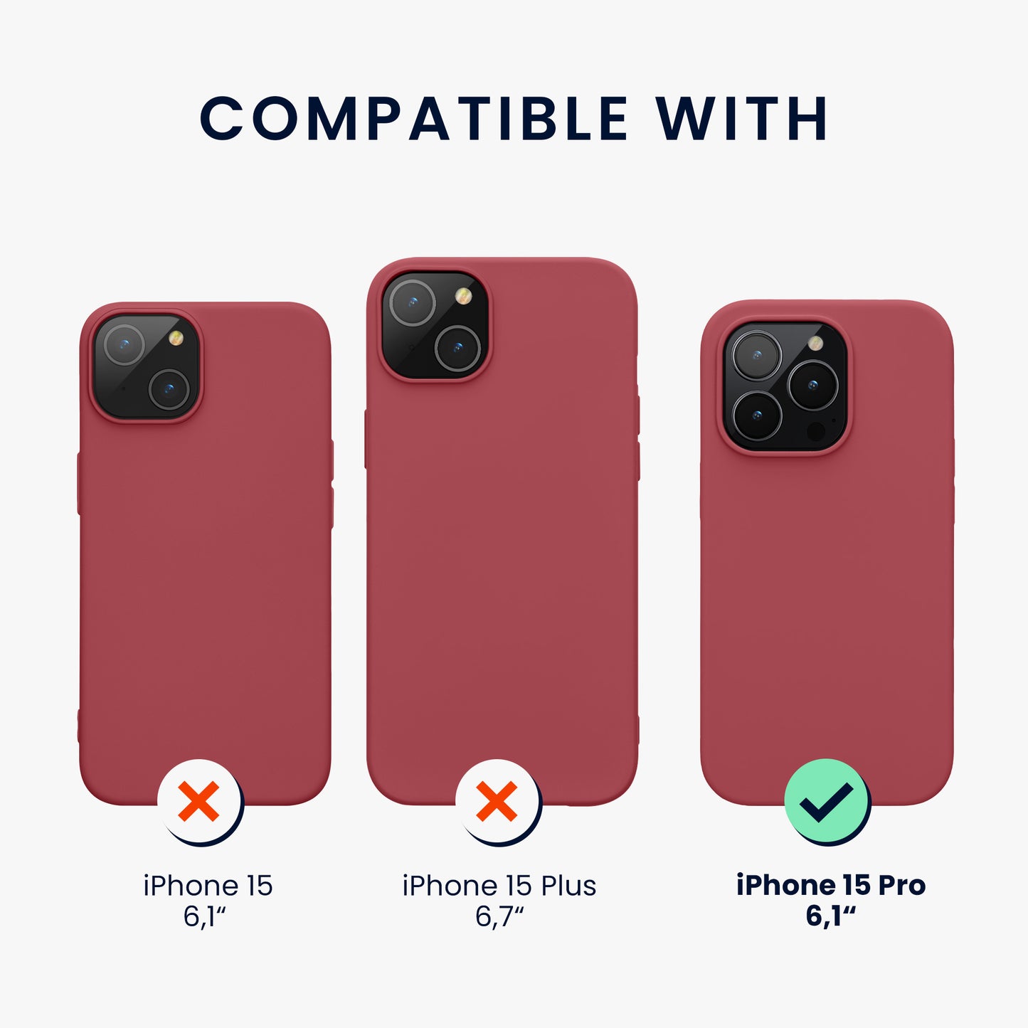 kwmobile Phone Case for iPhone 15 Pro - Silicone Cover - Wireless Charging