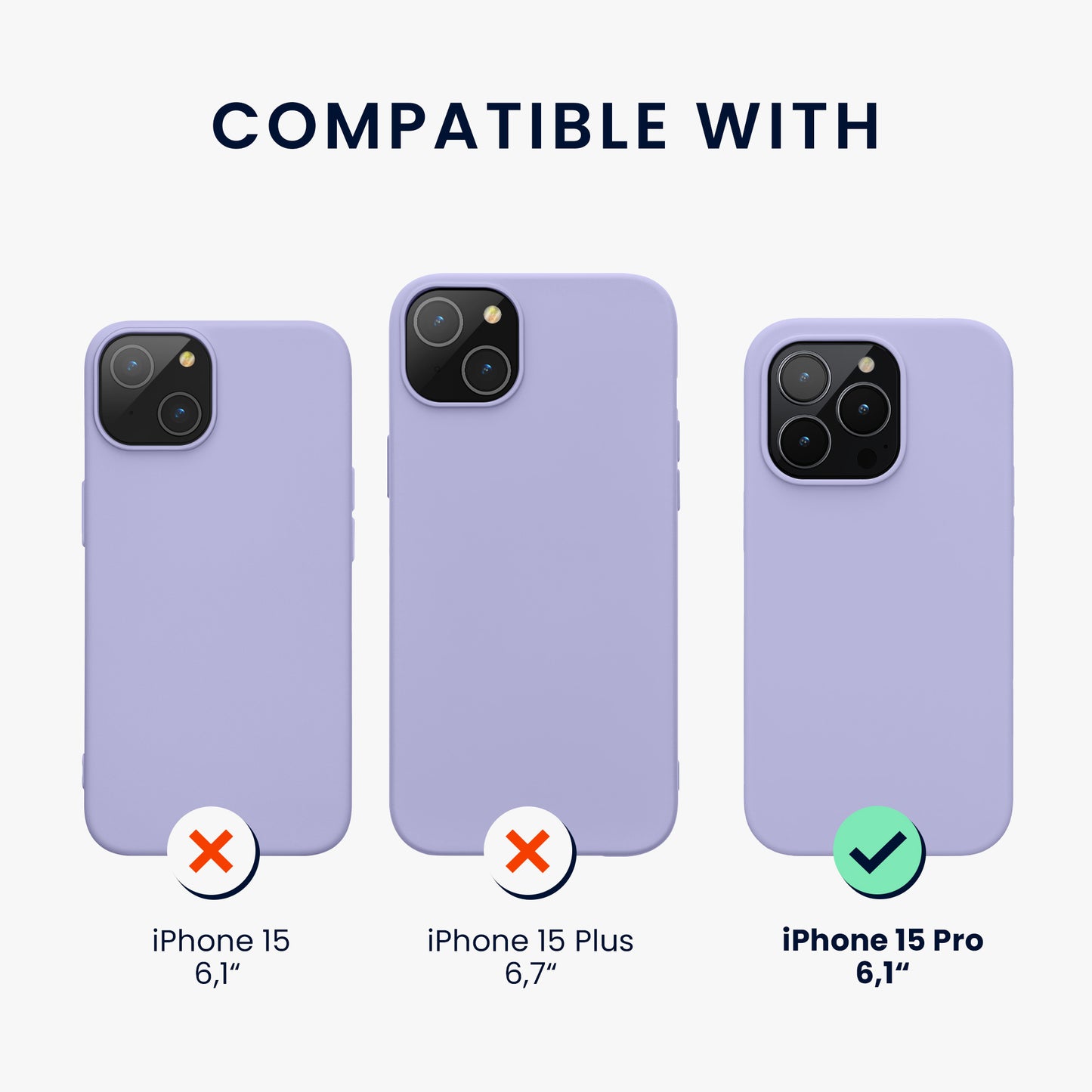 kwmobile Phone Case for iPhone 15 Pro - Silicone Cover - Wireless Charging