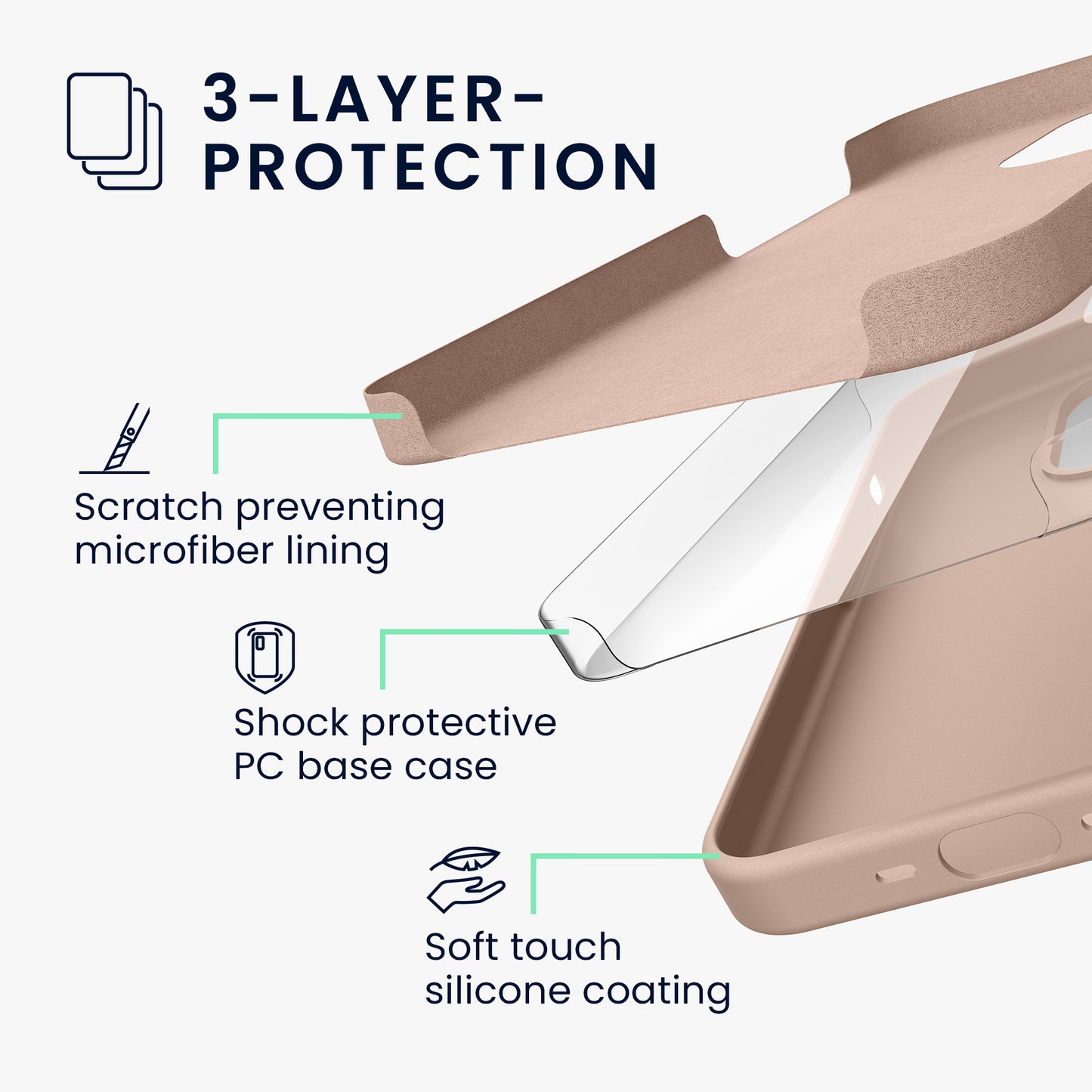 kwmobile Phone Case for iPhone 15 Pro - Silicone Cover - Wireless Charging