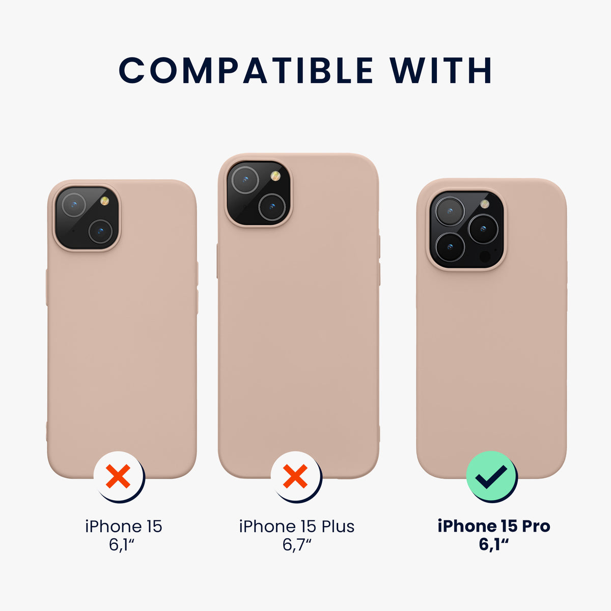 kwmobile Phone Case for iPhone 15 Pro - Silicone Cover - Wireless Charging