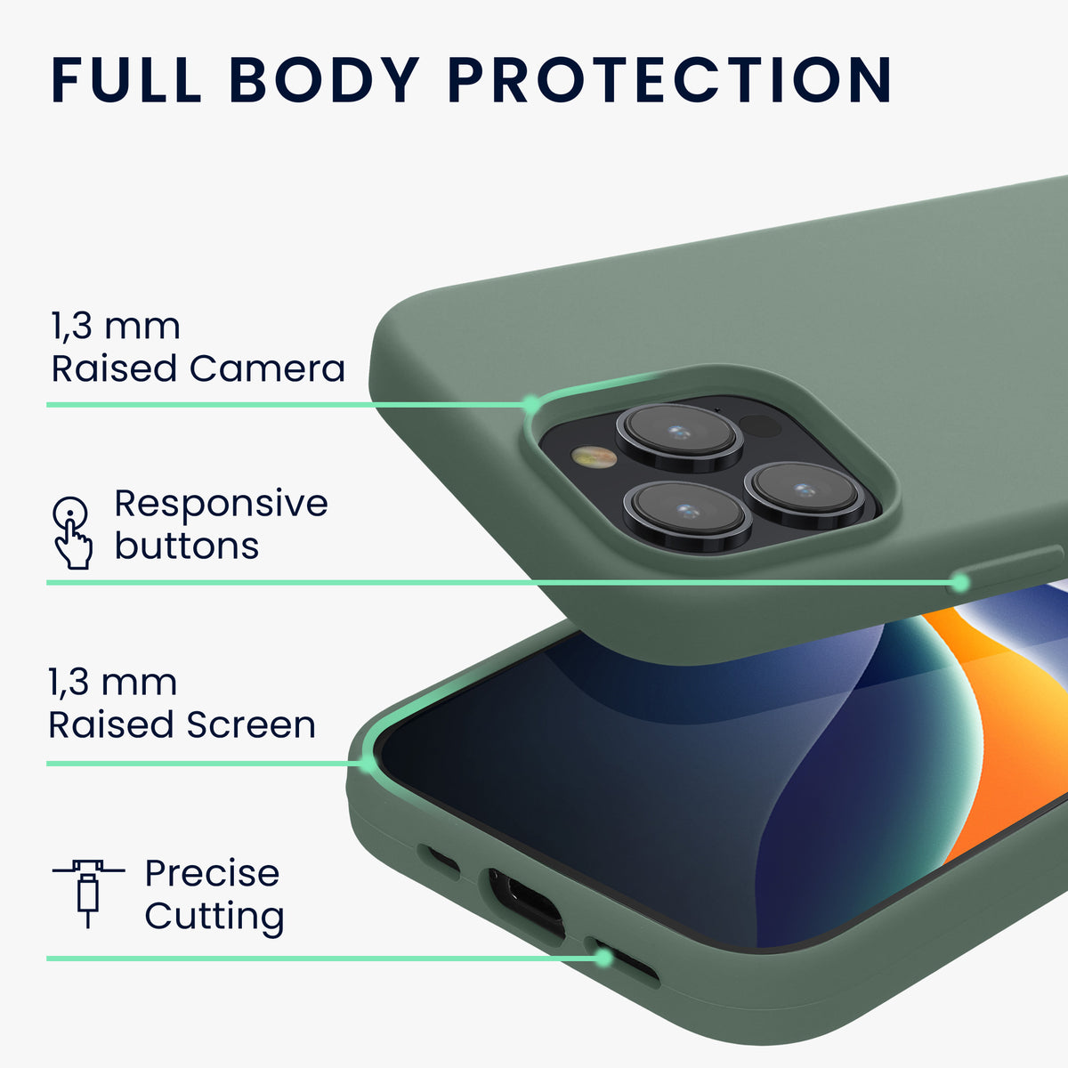 kwmobile Phone Case for iPhone 15 Pro - Silicone Cover - Wireless Charging