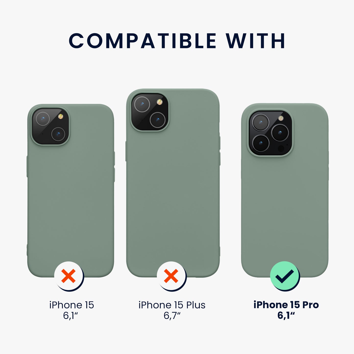 kwmobile Phone Case for iPhone 15 Pro - Silicone Cover - Wireless Charging