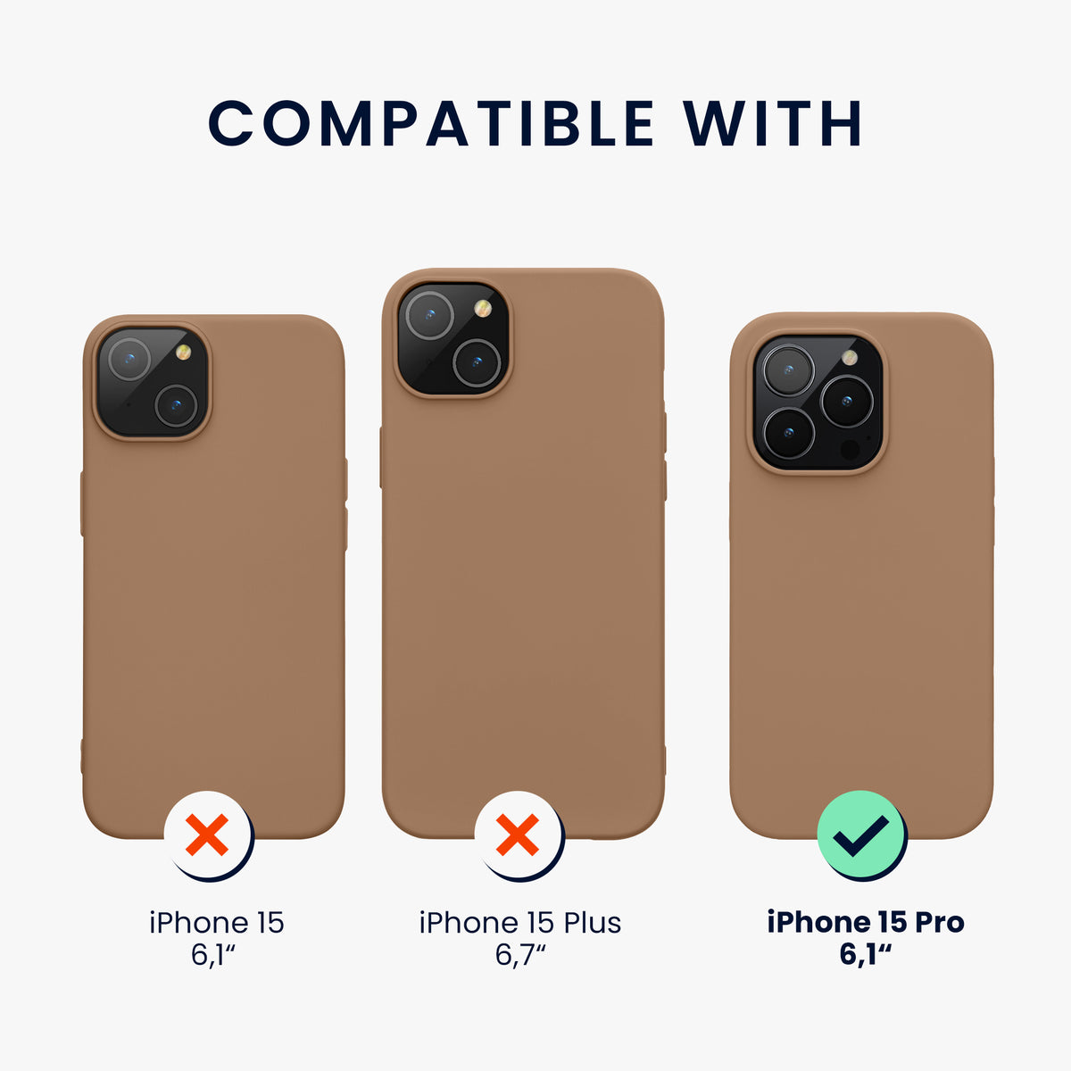 kwmobile Phone Case for iPhone 15 Pro - Silicone Cover - Wireless Charging