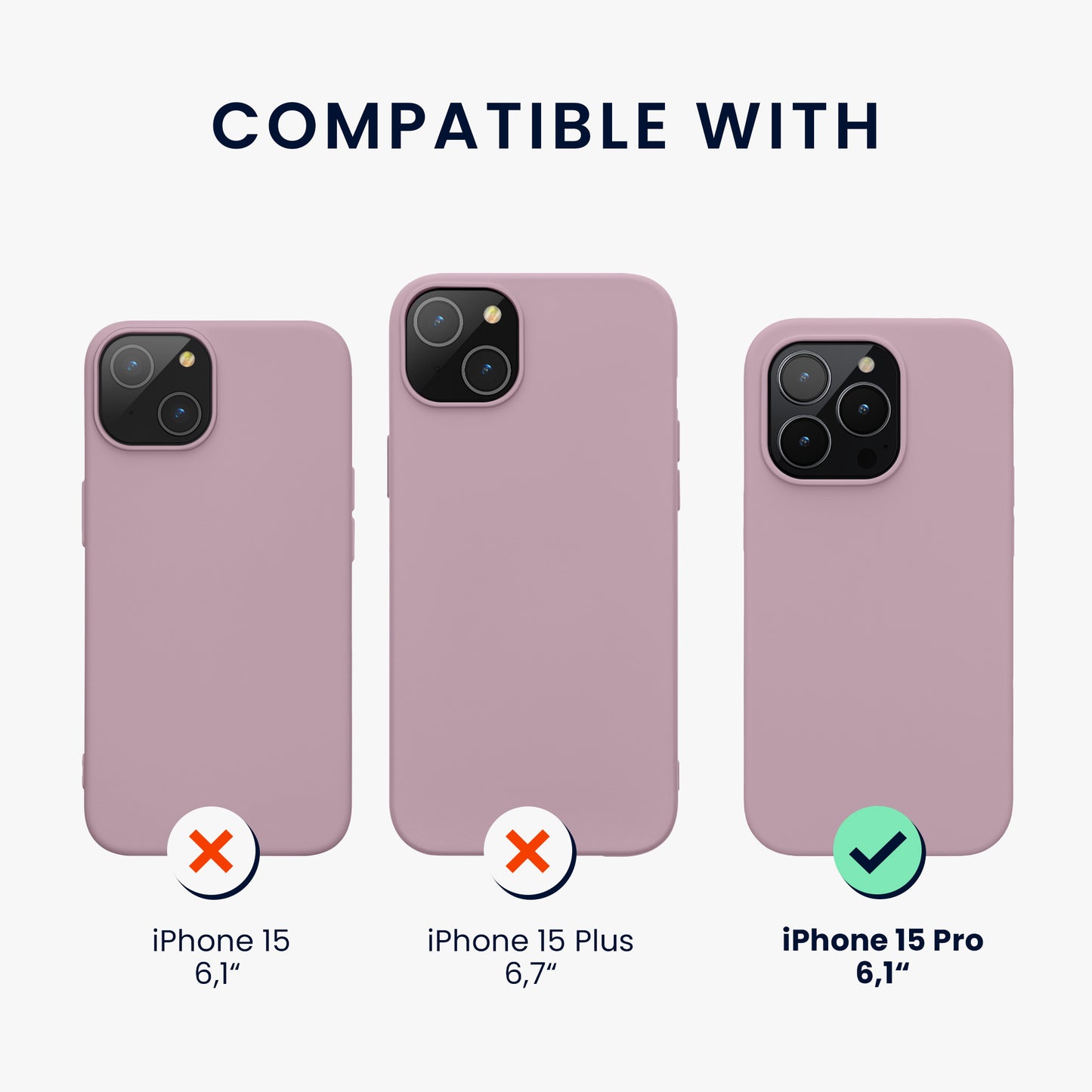 kwmobile Phone Case for iPhone 15 Pro - Silicone Cover - Wireless Charging