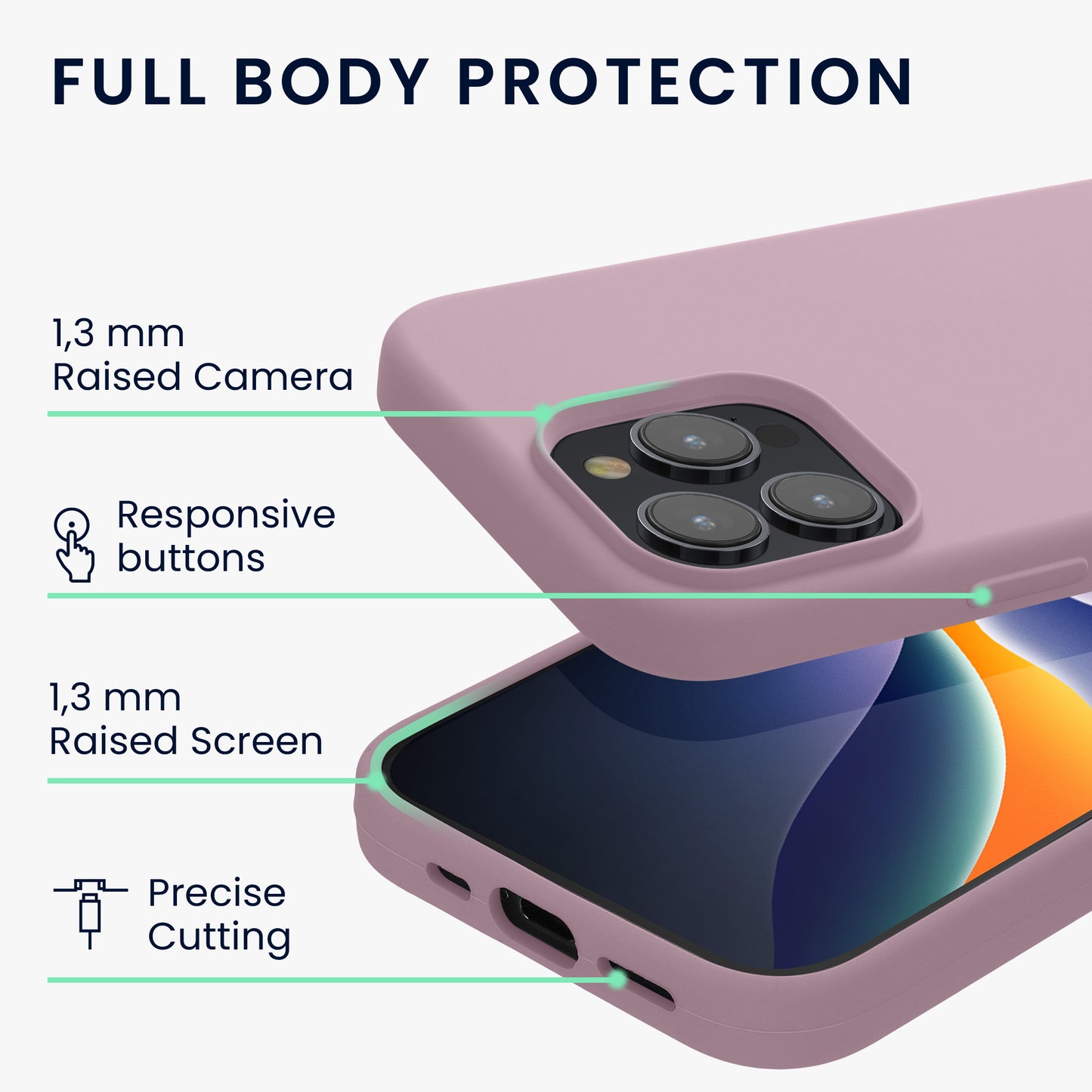 kwmobile Phone Case for iPhone 15 Pro - Silicone Cover - Wireless Charging