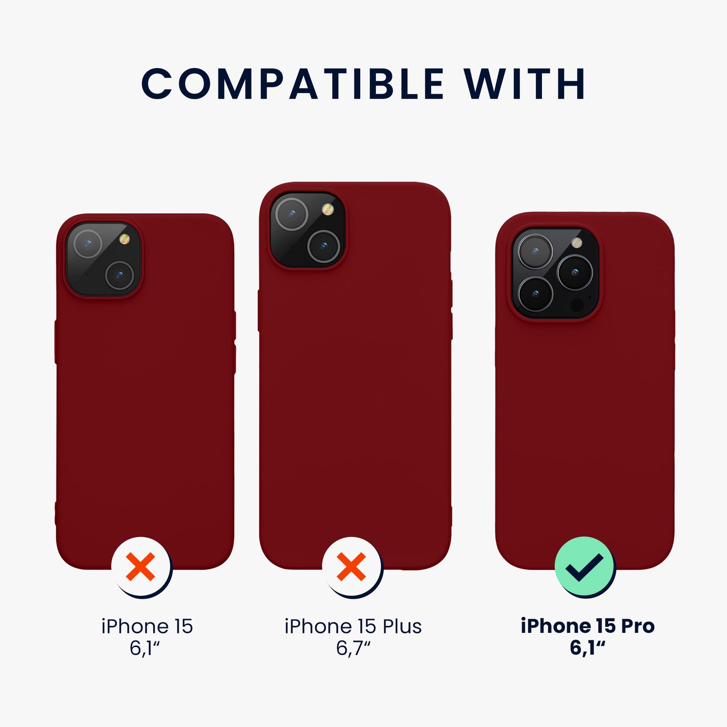 kwmobile Phone Case for iPhone 15 Pro - Silicone Cover - Wireless Charging