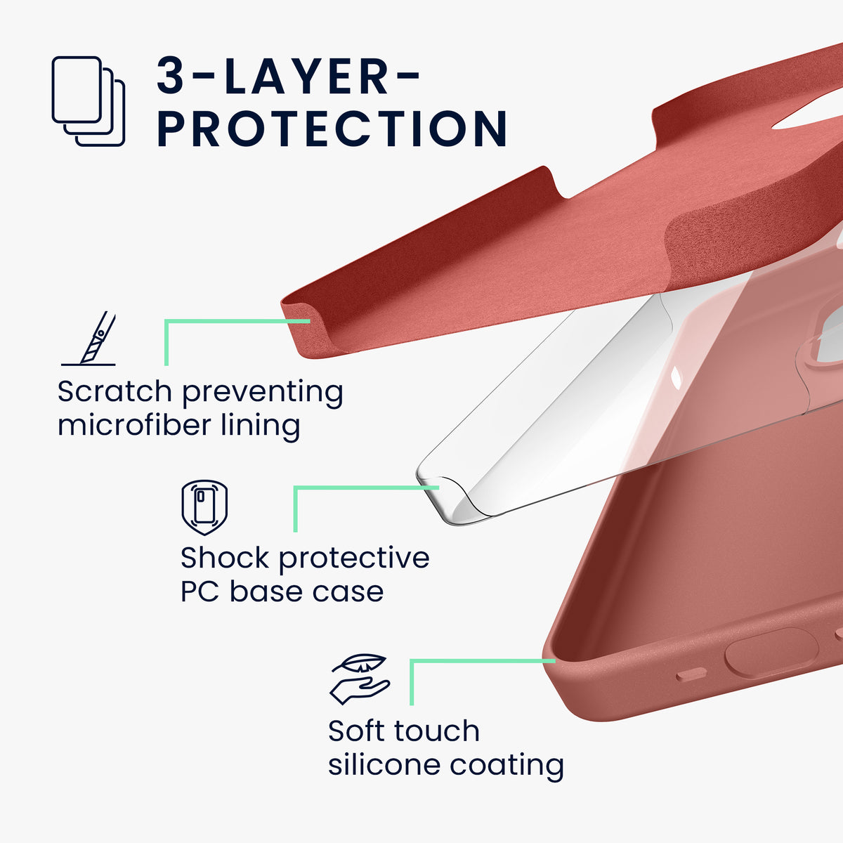 kwmobile Phone Case for iPhone 15 Pro - Silicone Cover - Wireless Charging