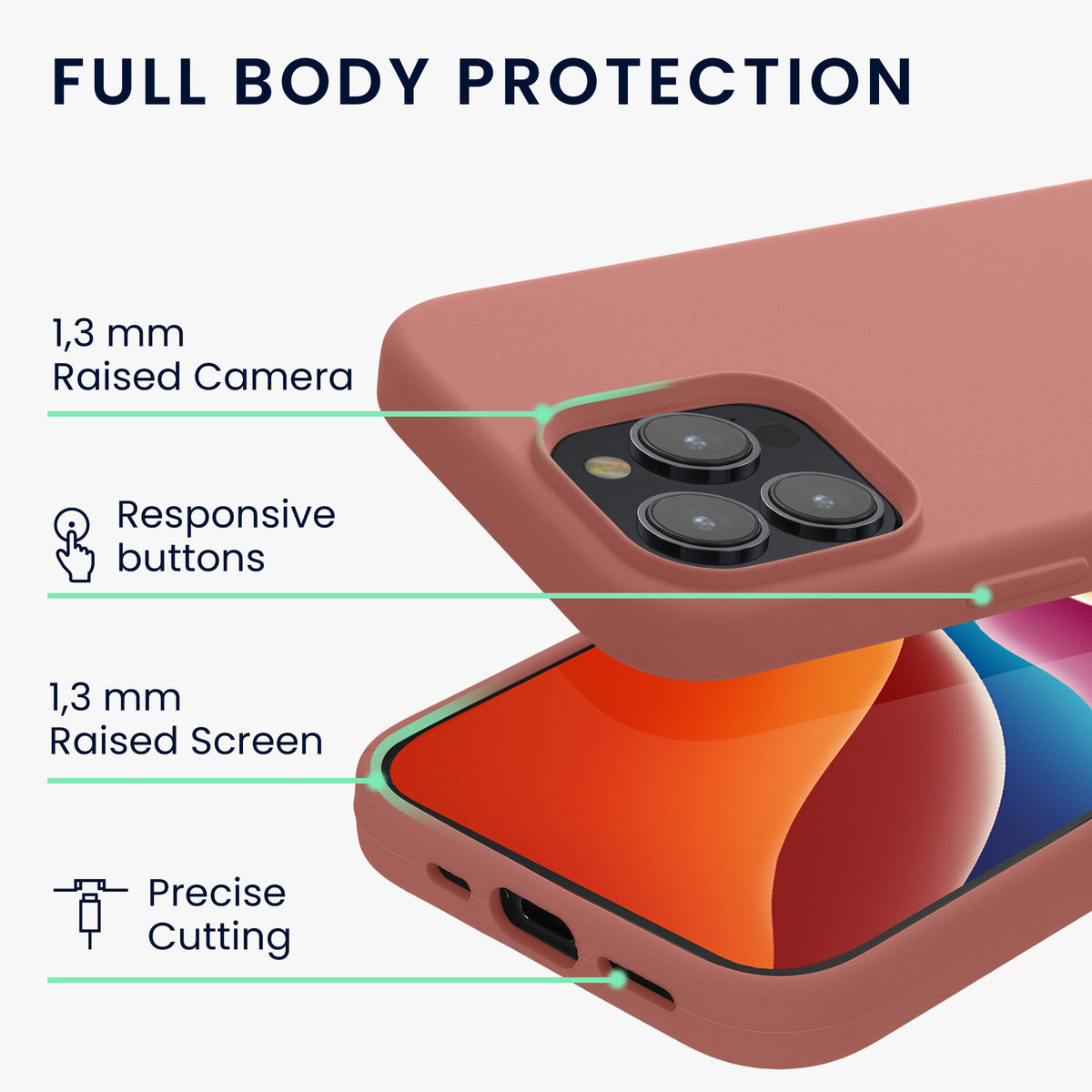 kwmobile Phone Case for iPhone 15 Pro - Silicone Cover - Wireless Charging