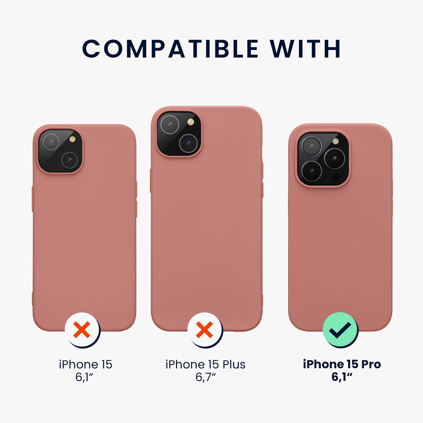 kwmobile Phone Case for iPhone 15 Pro - Silicone Cover - Wireless Charging