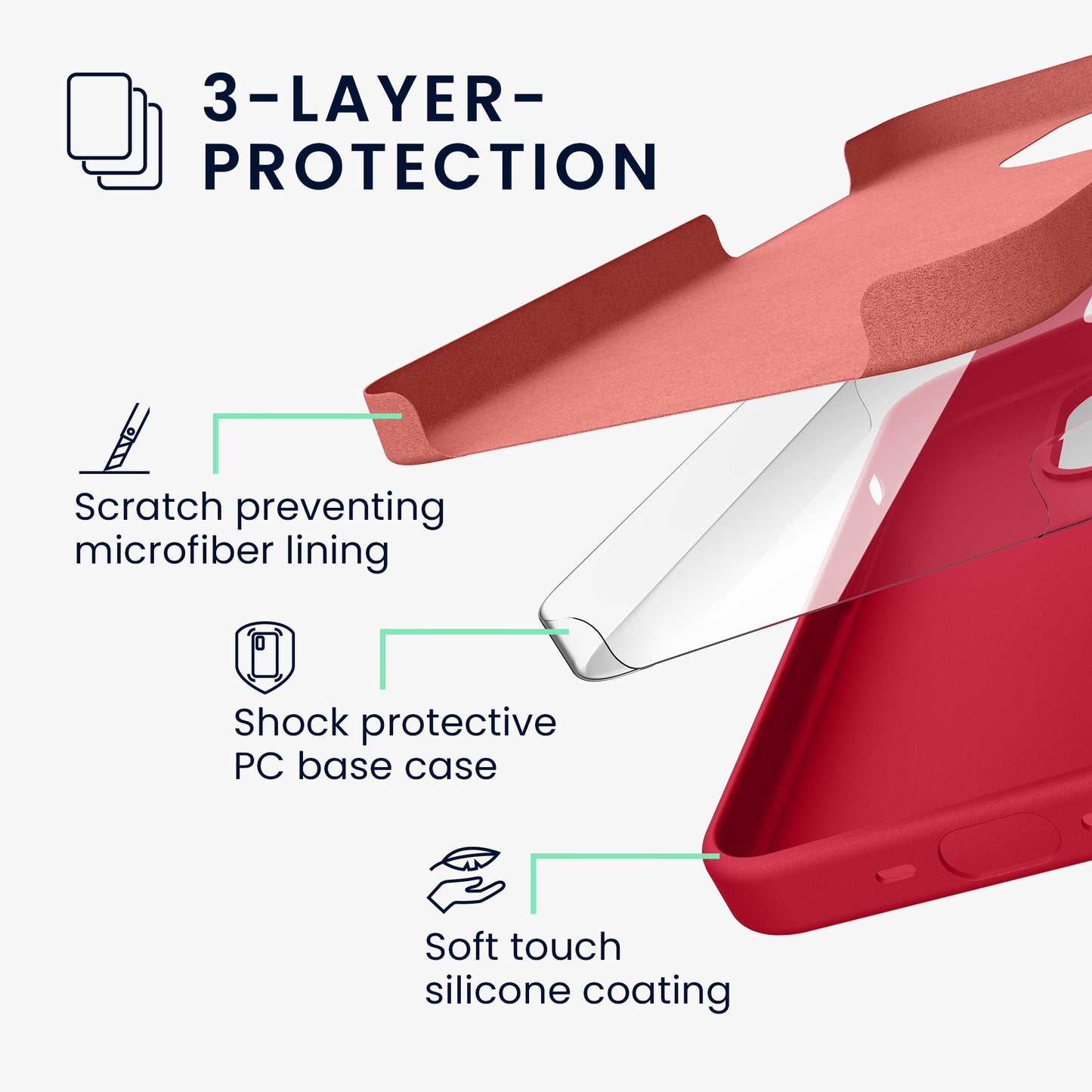 kwmobile Phone Case for iPhone 15 Pro - Silicone Cover - Wireless Charging