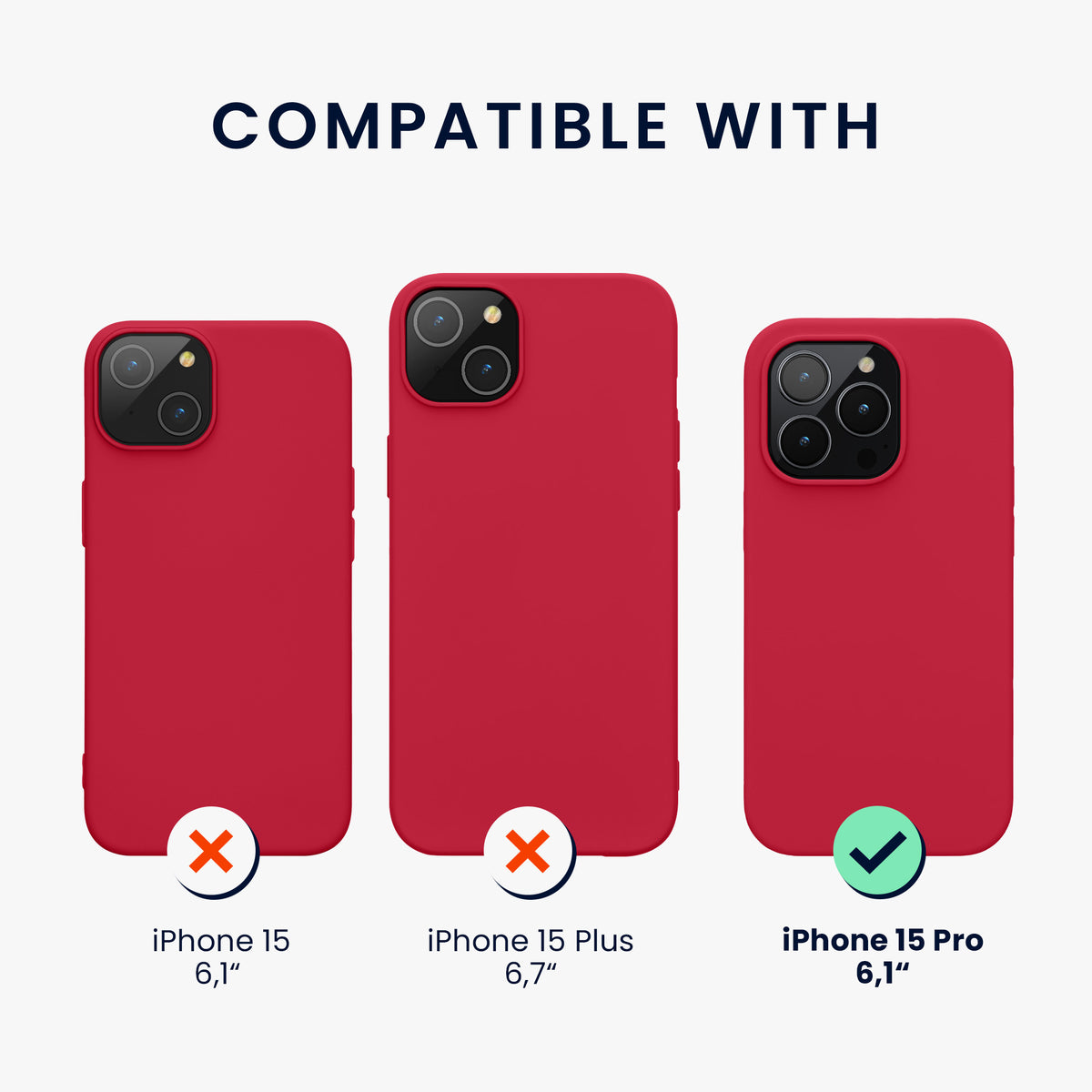 kwmobile Phone Case for iPhone 15 Pro - Silicone Cover - Wireless Charging