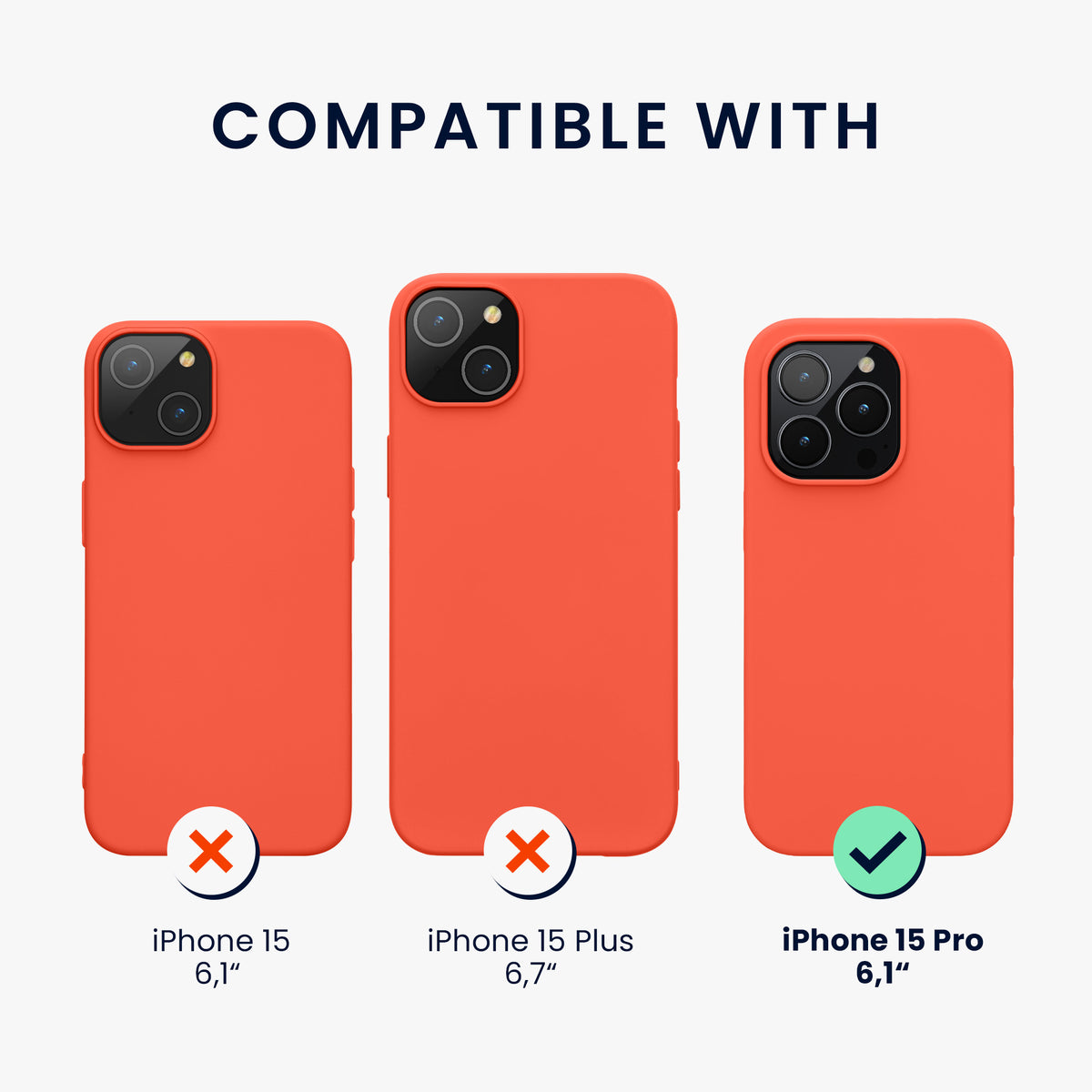 kwmobile Phone Case for iPhone 15 Pro - Silicone Cover - Wireless Charging