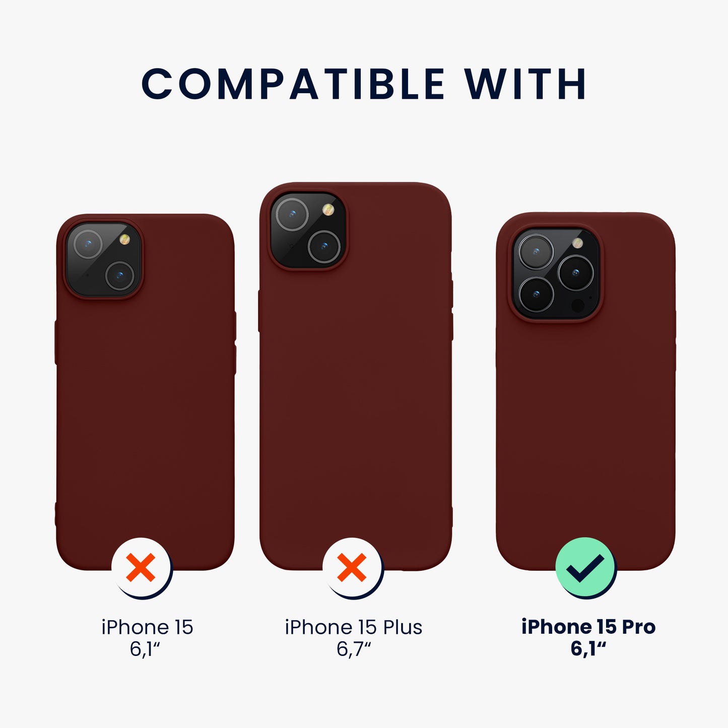 kwmobile Phone Case for iPhone 15 Pro - Silicone Cover - Wireless Charging